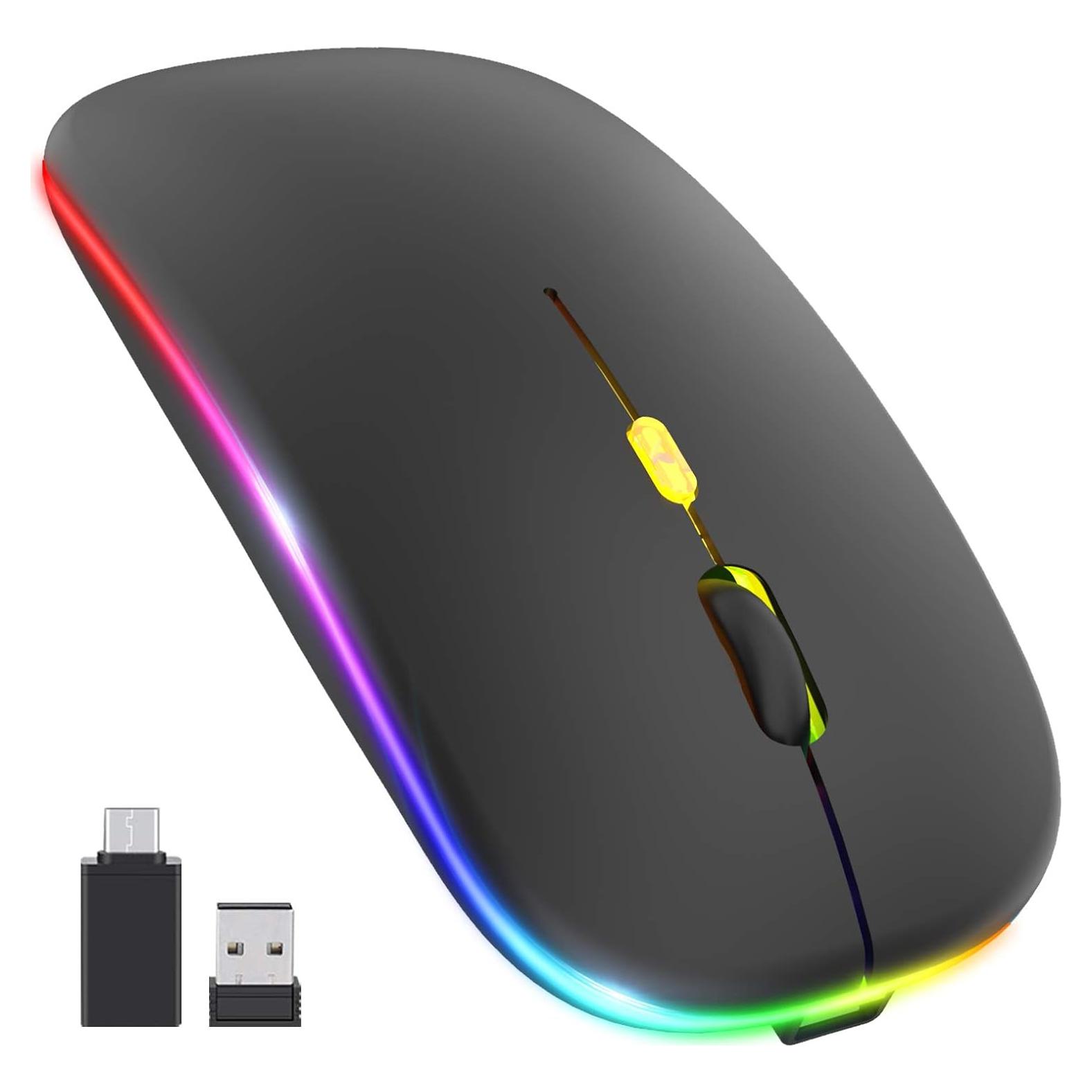 Mouse Inalámbrico Aotu LED Slim Silencioso 3 DPI Ajustables