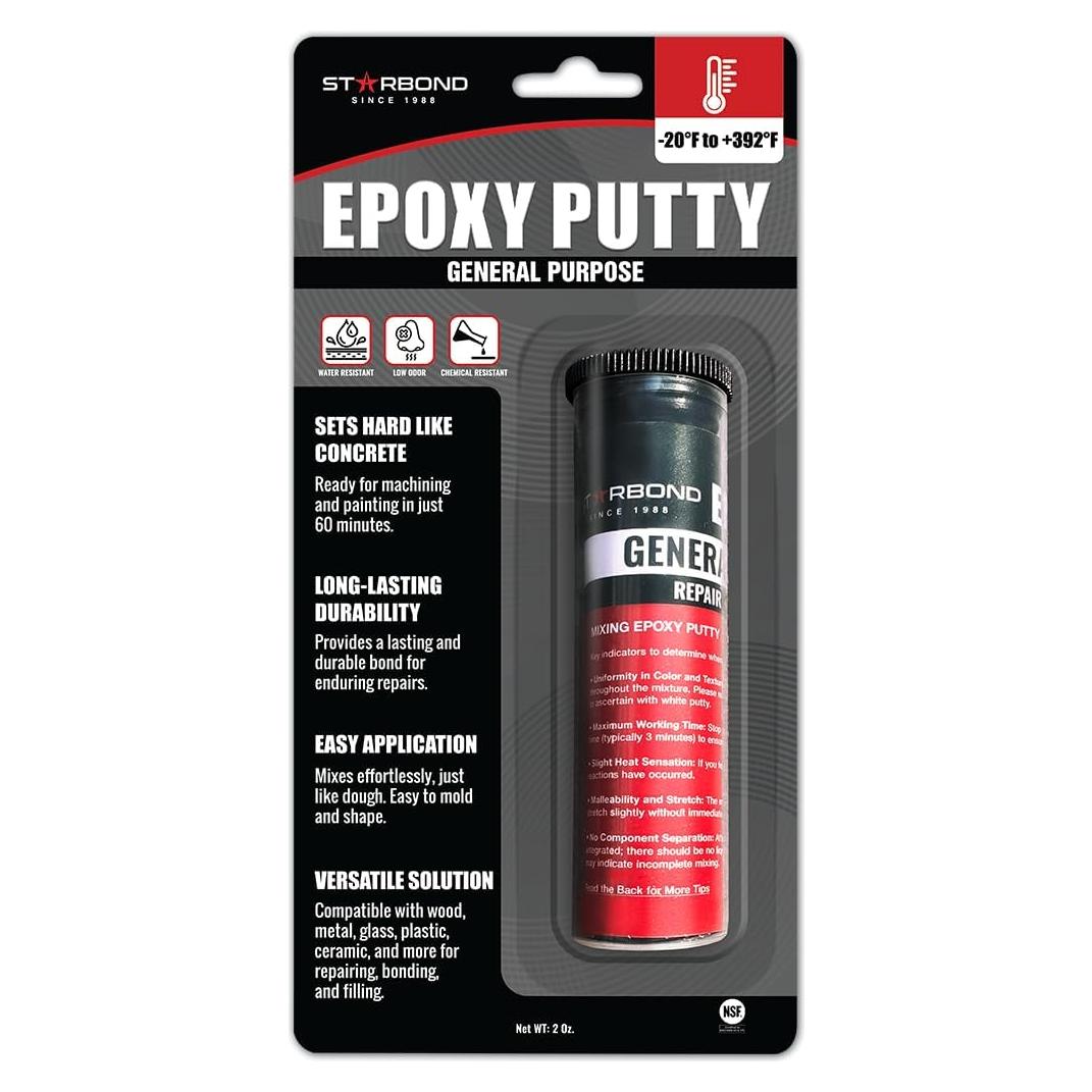 Masilla Epóxica Negra Starbond 2 oz - Reparaciones Rápidas