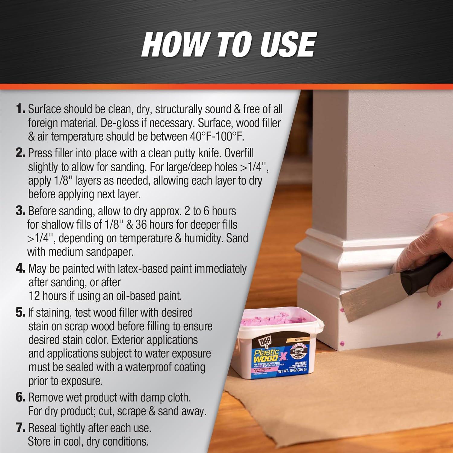 Relleno de Madera Plástica DAP 542 DryDex 16 oz Natural