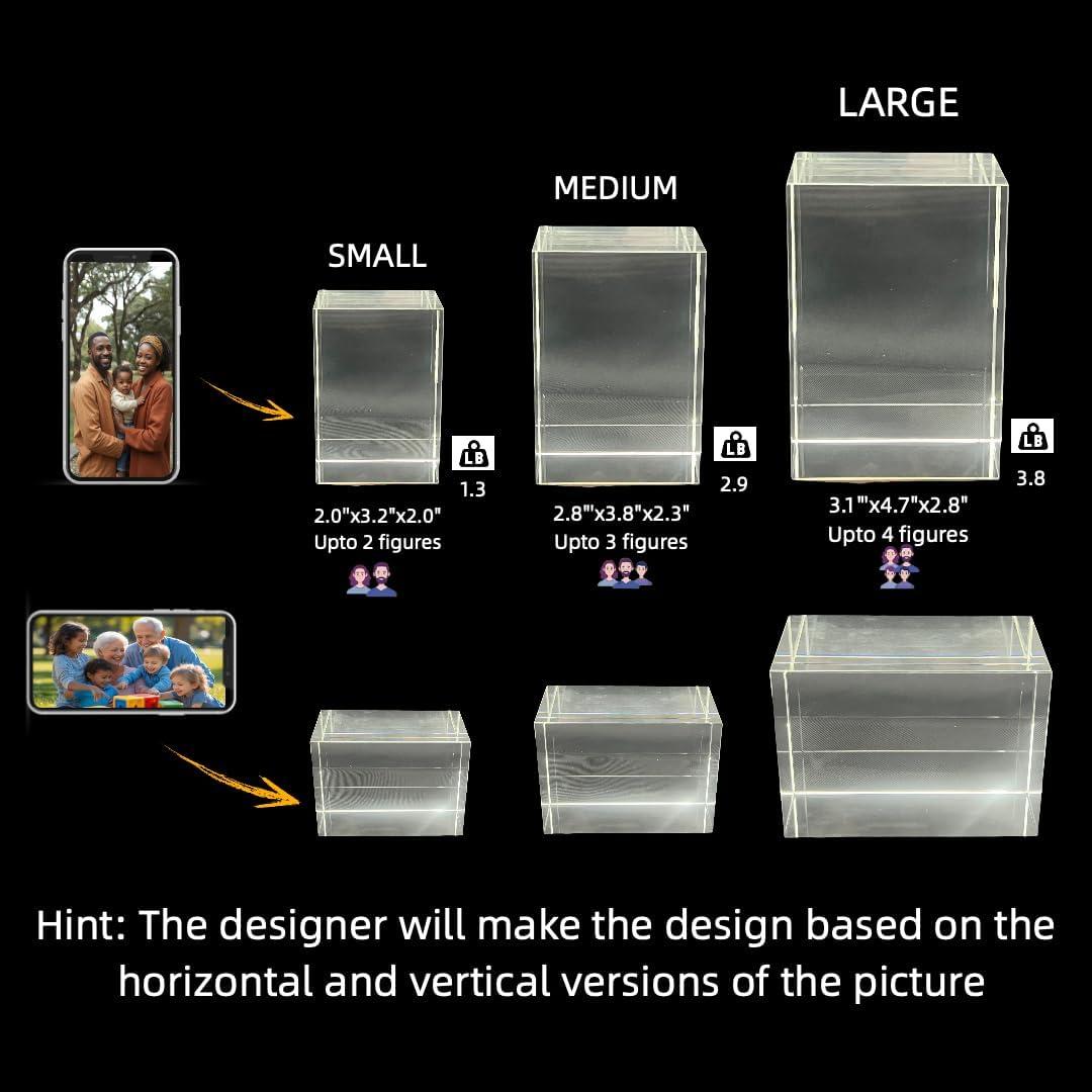 Cristal Personalizado K9 Grande 7.9x11.9 cm - Regalo Único