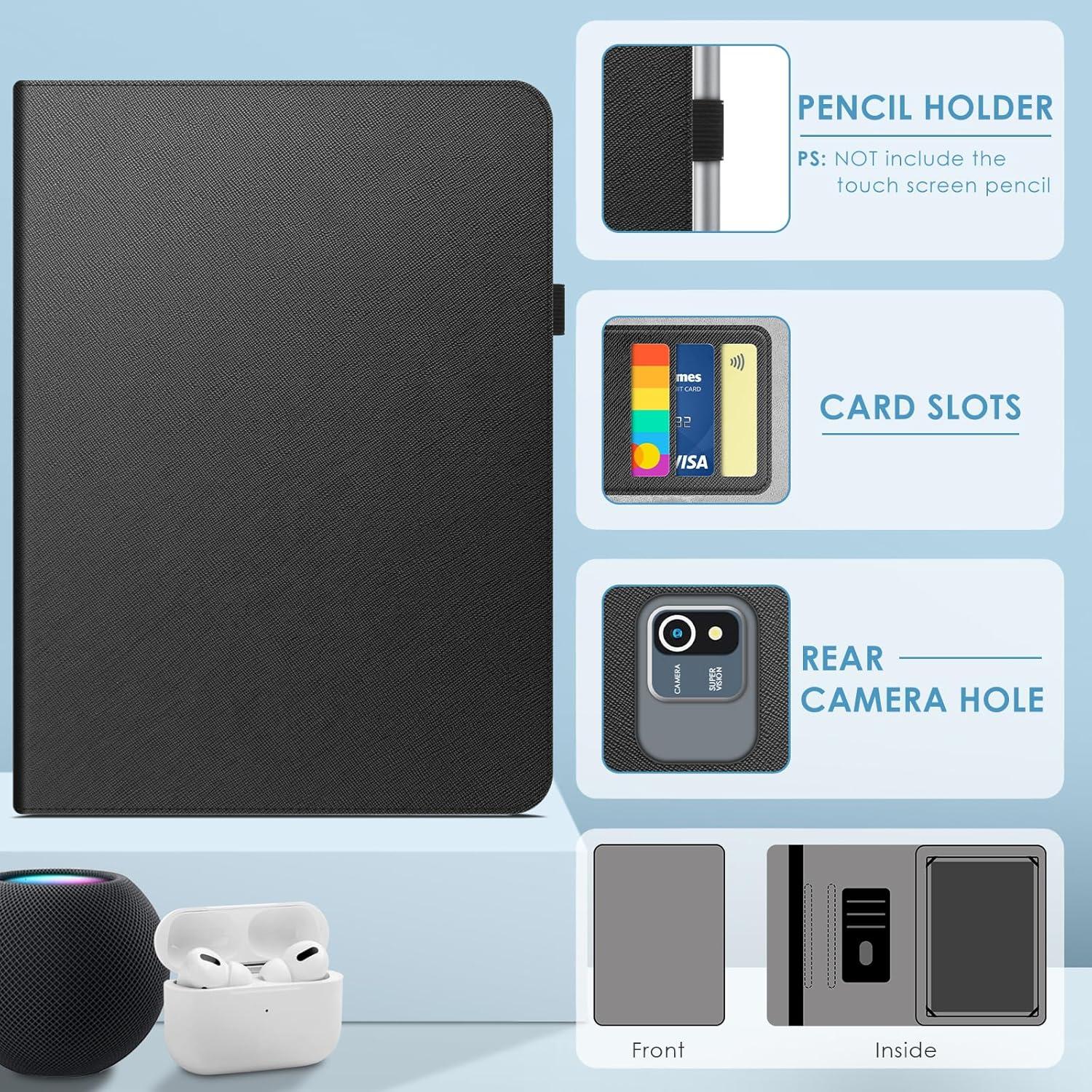 Funda Universal para Tableta 10.1" DETUOSI - Cuero, 3 Ranuras