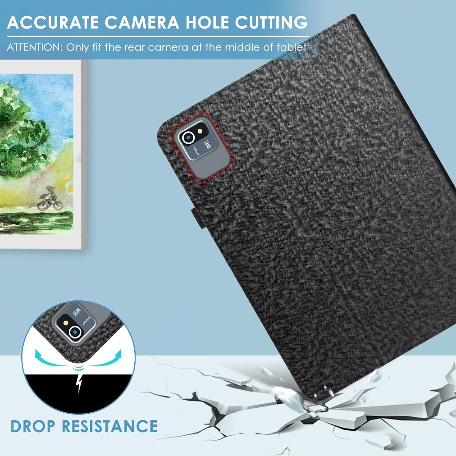 Funda Universal para Tableta 10.1" DETUOSI - Cuero, 3 Ranuras