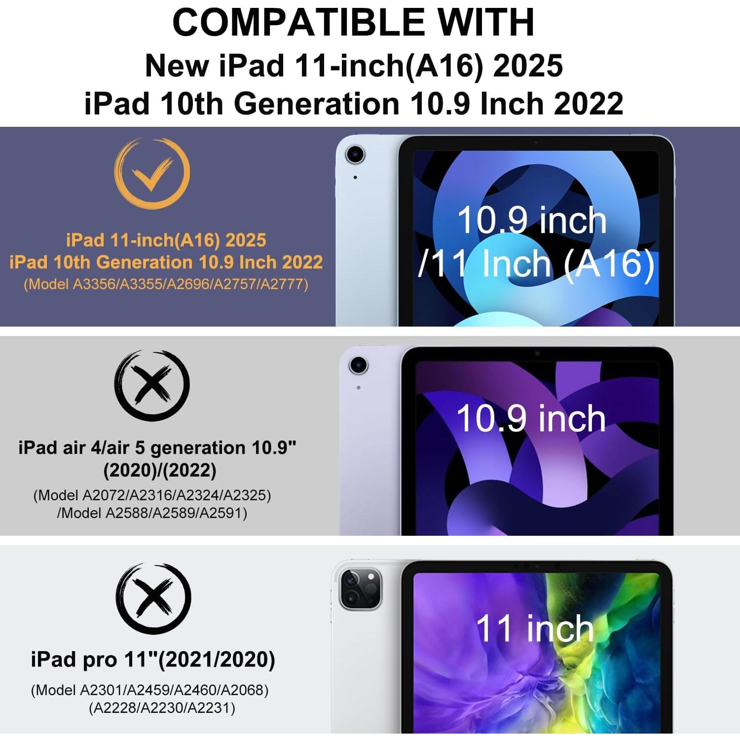 Funda OKP para iPad A16 11" 2025 / 10.9" 2022, Cuero PU