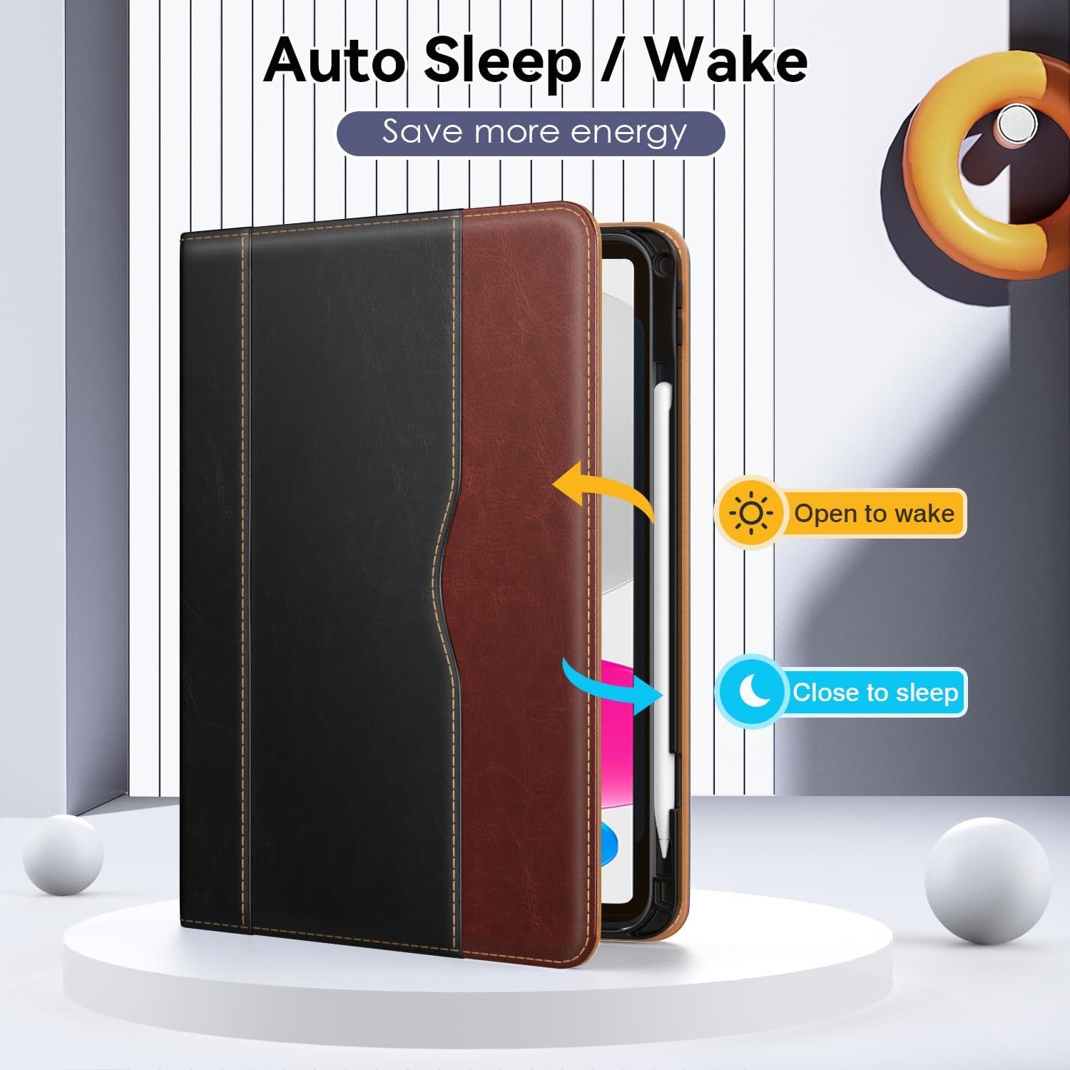 Funda OKP para iPad A16 11" 2025 / 10.9" 2022, Cuero PU