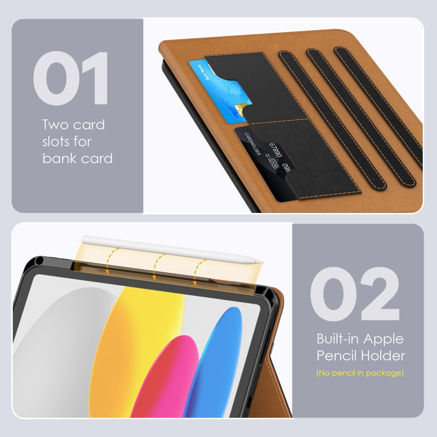 Funda OKP para iPad A16 11" 2025 / 10.9" 2022, Cuero PU