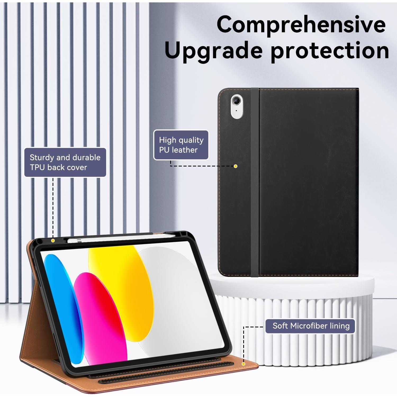 Funda OKP para iPad A16 11" 2025 / 10.9" 2022, Cuero PU