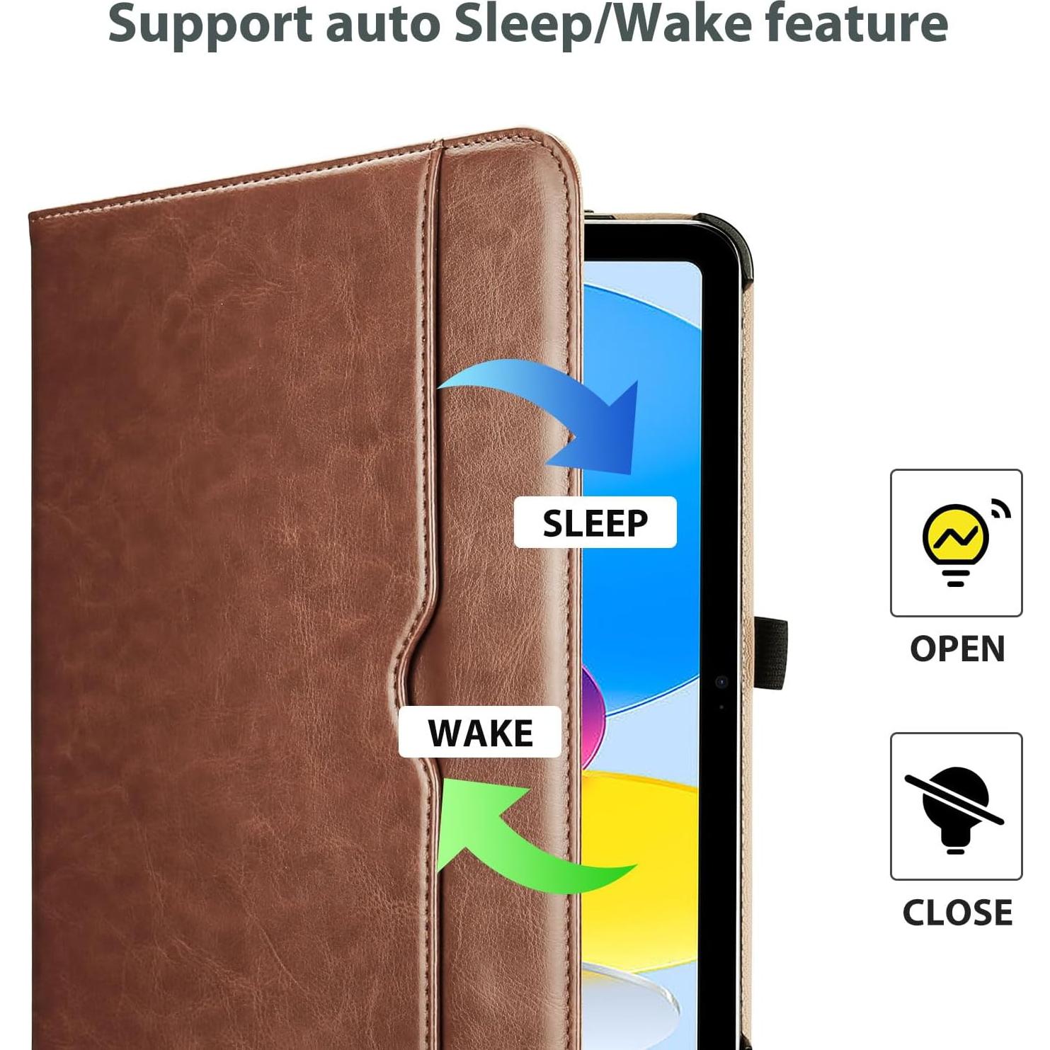 Funda ProCase para iPad 11"/10.9" 2025/2022 - Cuero Marrón