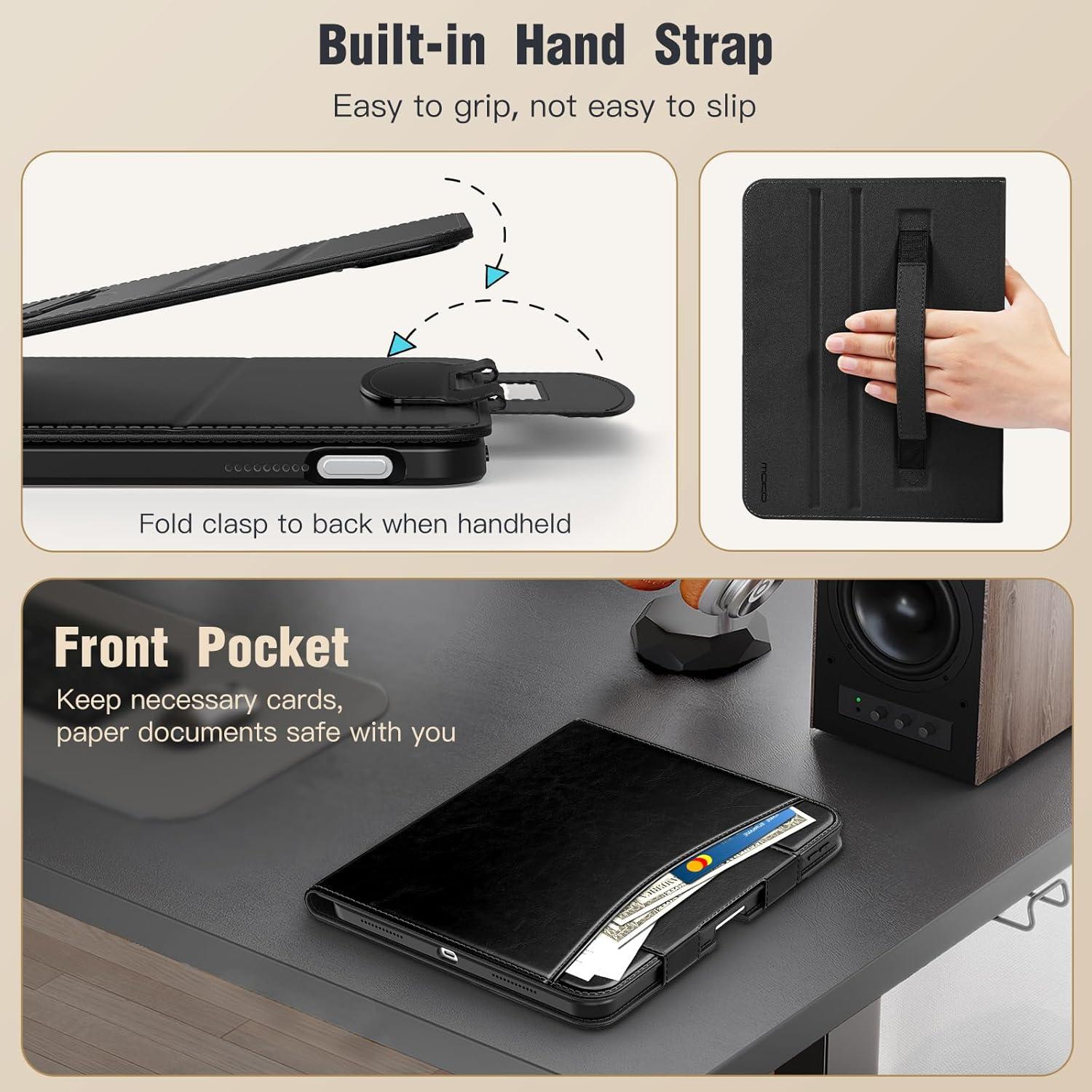 Funda MoKo para iPad 11" A16/10ª Gen 2025/2022, Cuero Negro