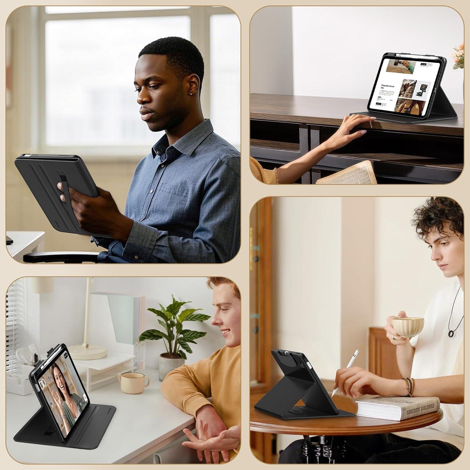 Funda MoKo para iPad 11" A16/10ª Gen 2025/2022, Cuero Negro