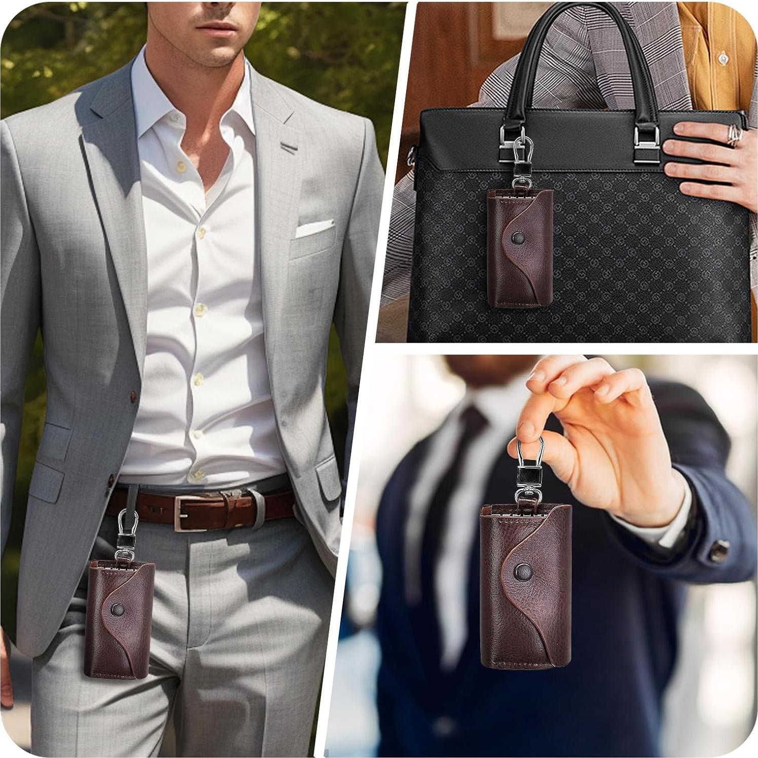 Funda para Llaves de Cuero AdiStylinno, Compacta y Multifuncional