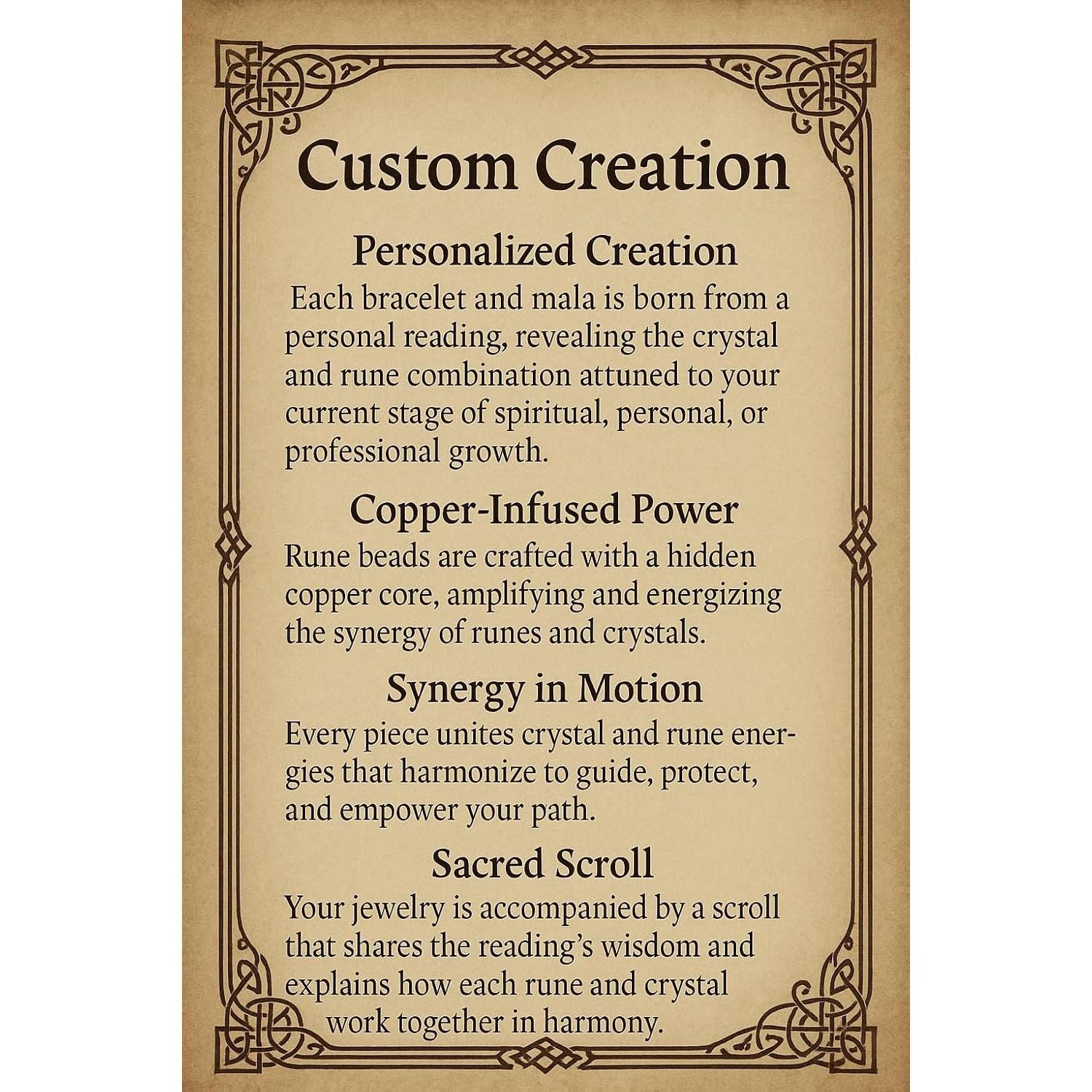 Collar Mala de Cristales Hechizo Rúnico Elder Futhark - Joyería Espiritual