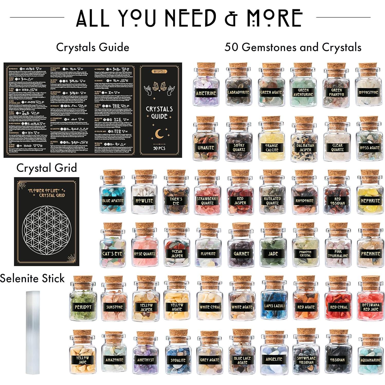 Conjunto de Cristales Sanadores 50 PCS Wyspell - Piedras Naturales