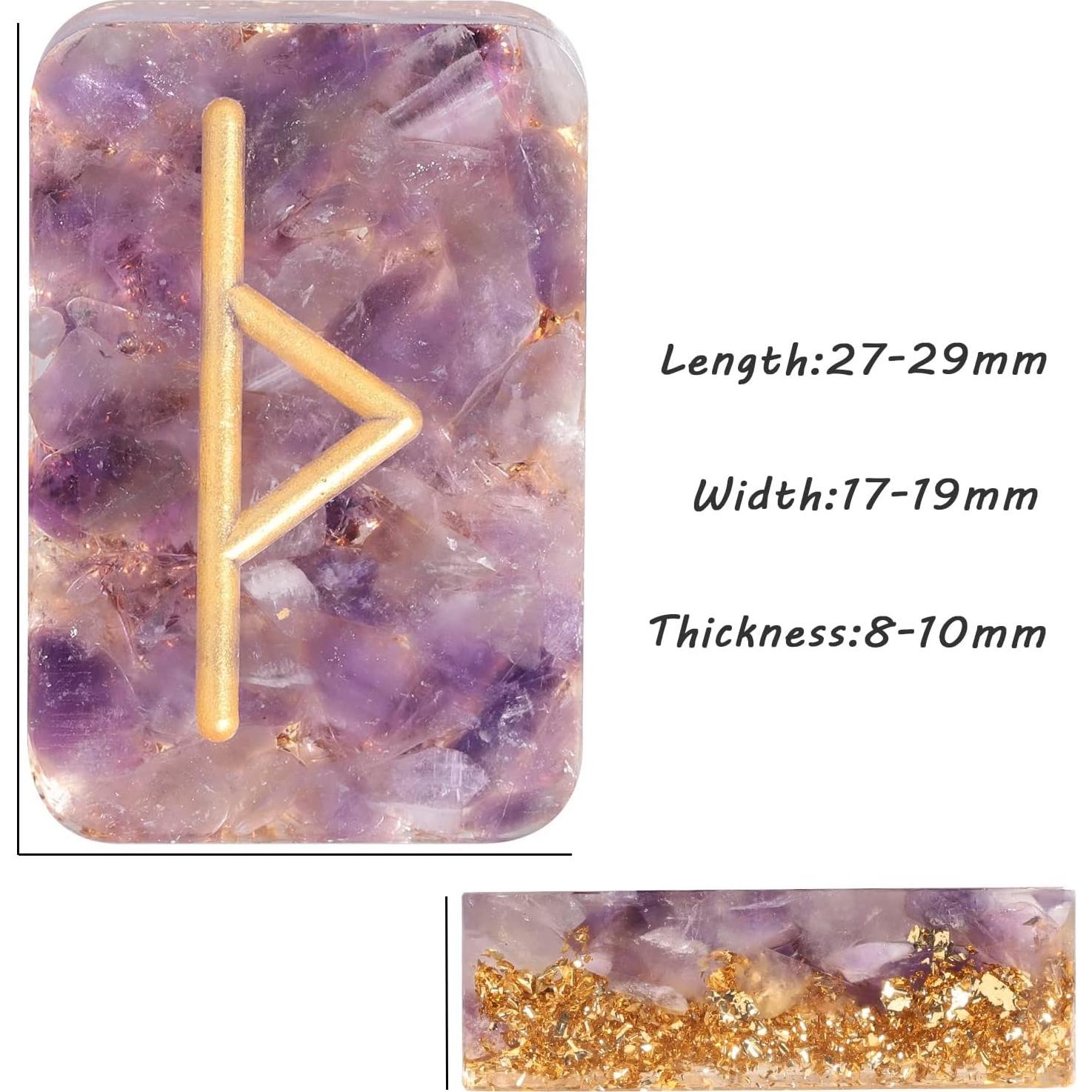 Juego de Runas Vikingas SUNYIK 25PCS Amatista Wicca