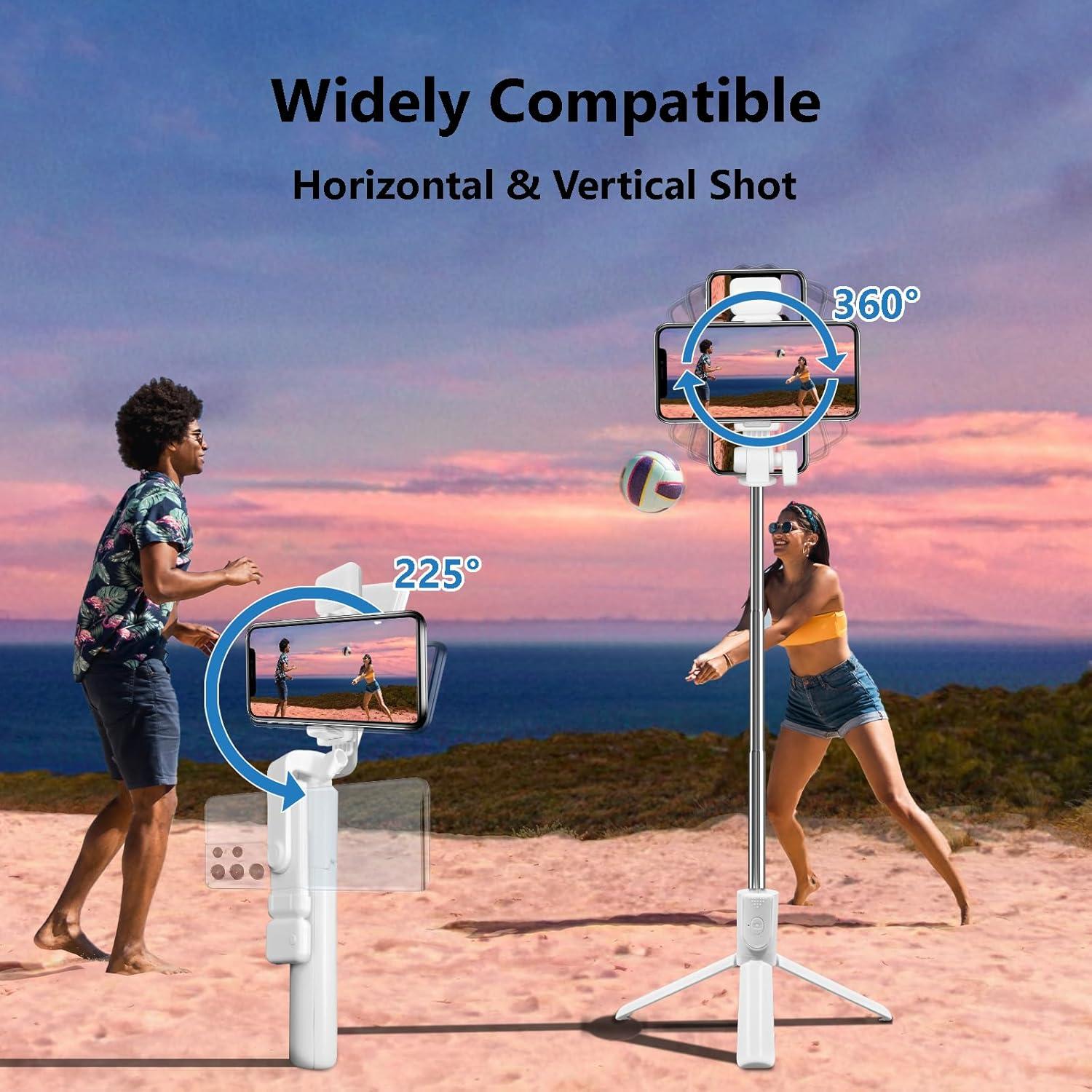 Trípode Selfie Bollove Retráctil 101.6 cm con Luz y Control Remoto