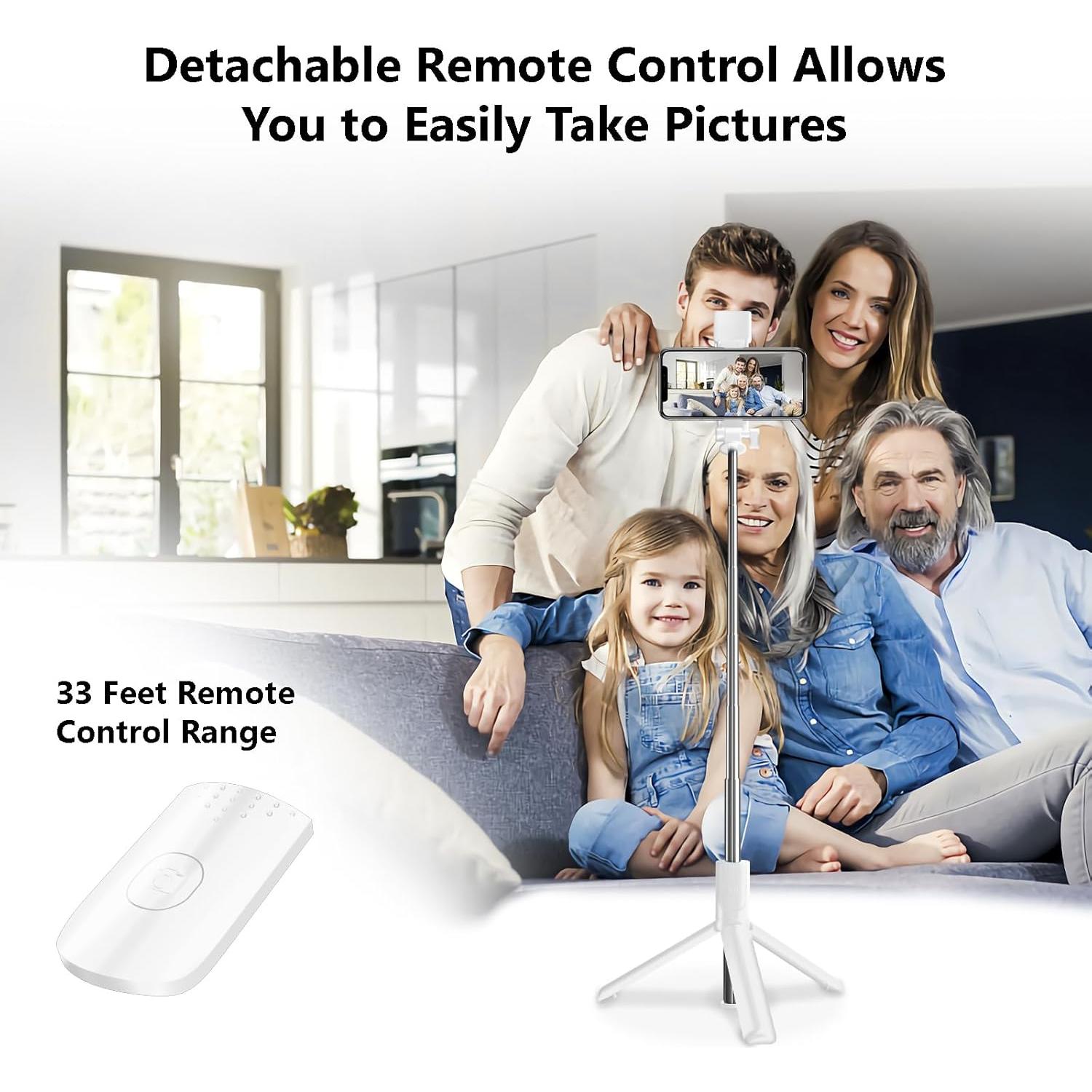 Trípode Selfie Bollove Retráctil 101.6 cm con Luz y Control Remoto