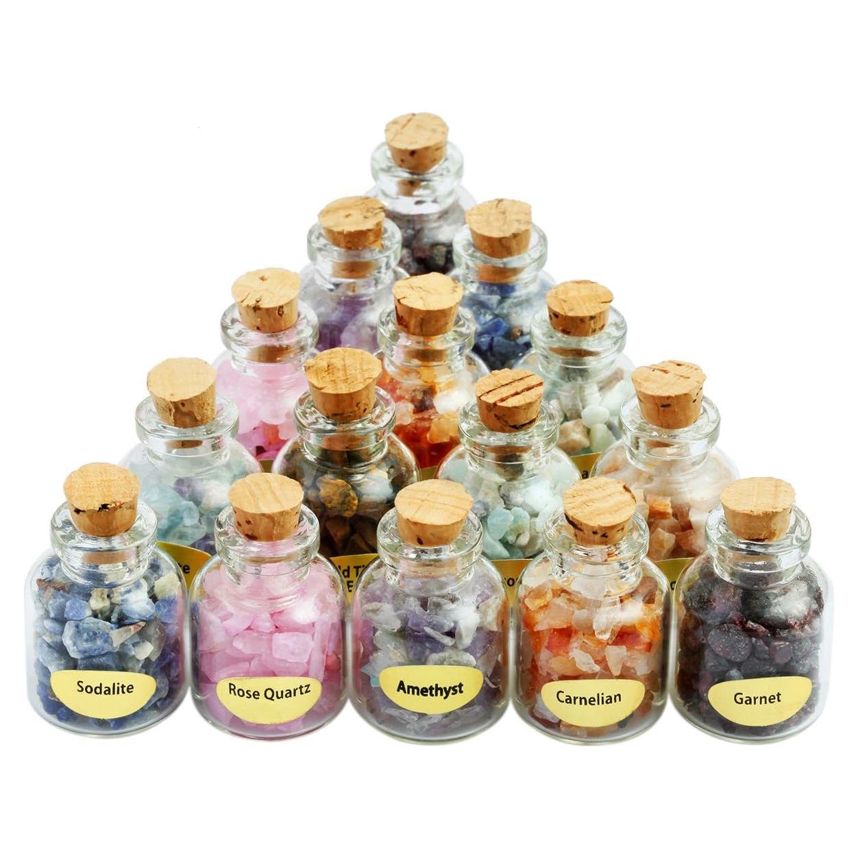 Set de 9 Mini Botellas de Cristales Curativos SUNYIK