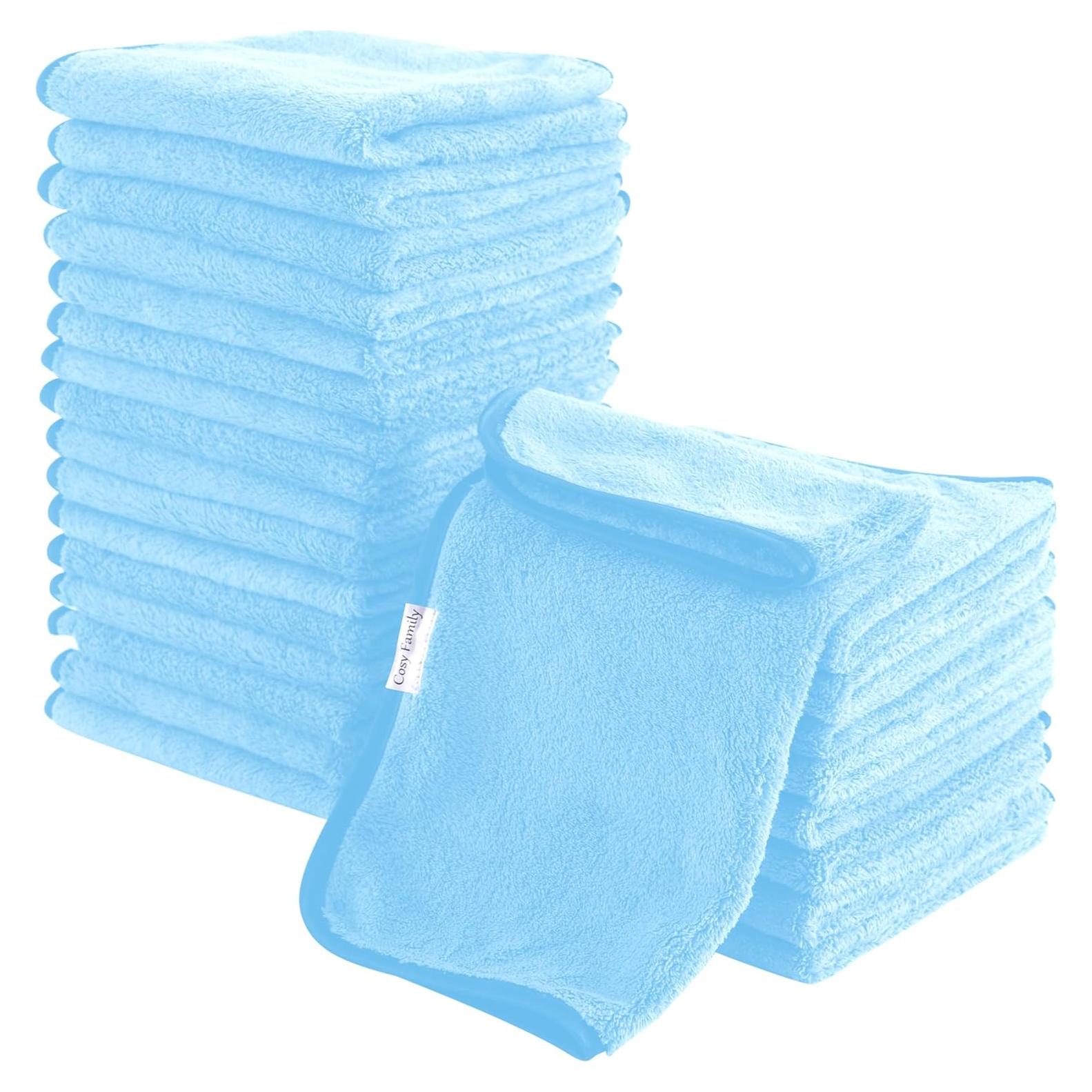 Juego de 24 Paños de Baño Cosy Family Aguamarina 30x30 cm