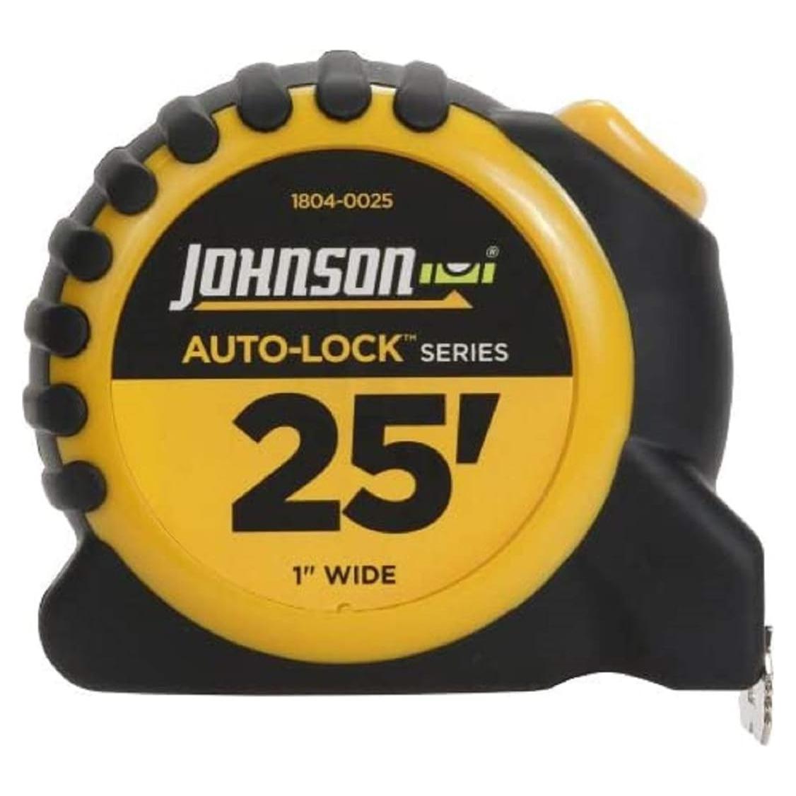 Cinta de Medir Auto-Lock Johnson 7.6 m x 2.54 cm Negra/Amarilla