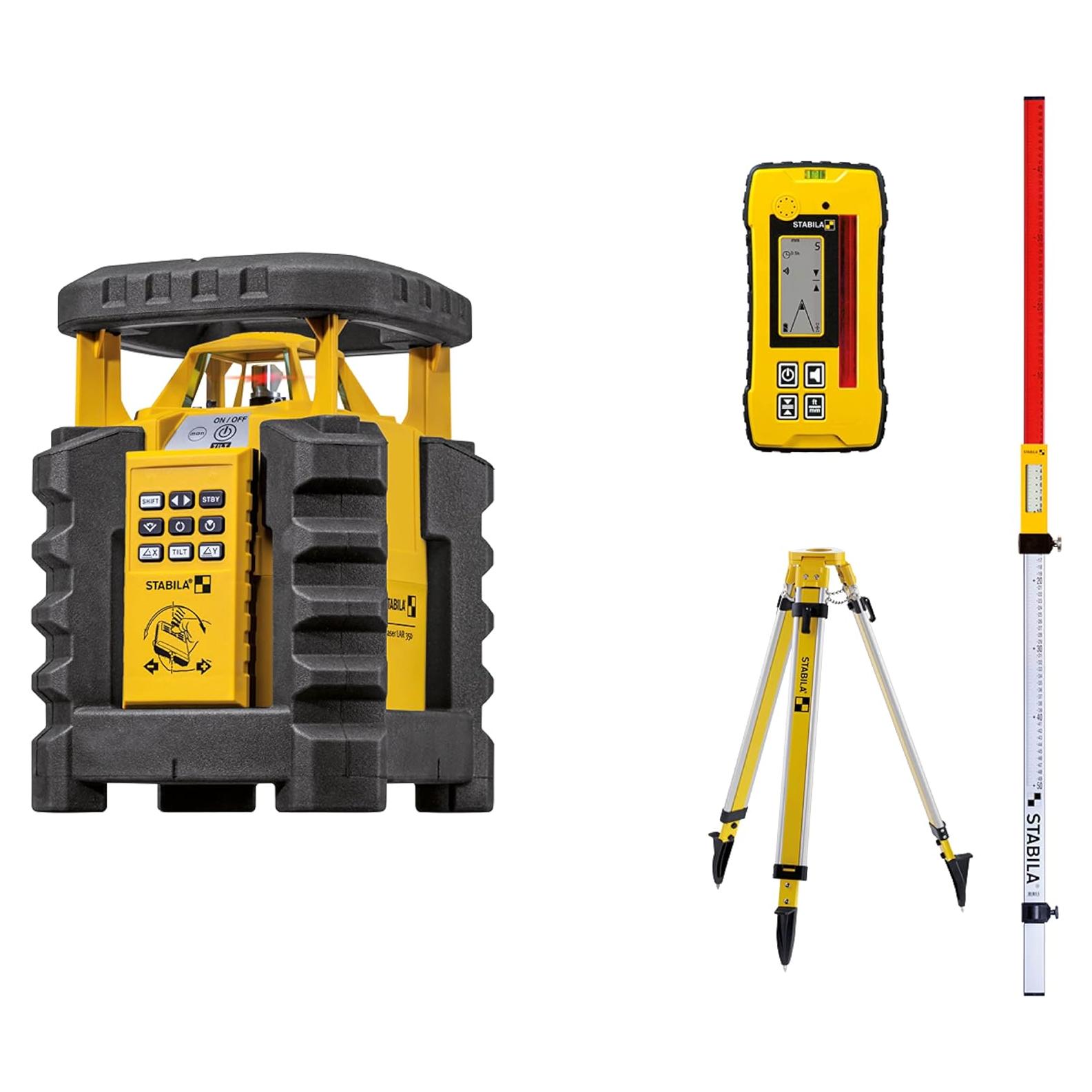 Láser Rotativo Stabila LAR350 9 Piezas Nivelación Horizontal y Vertical
