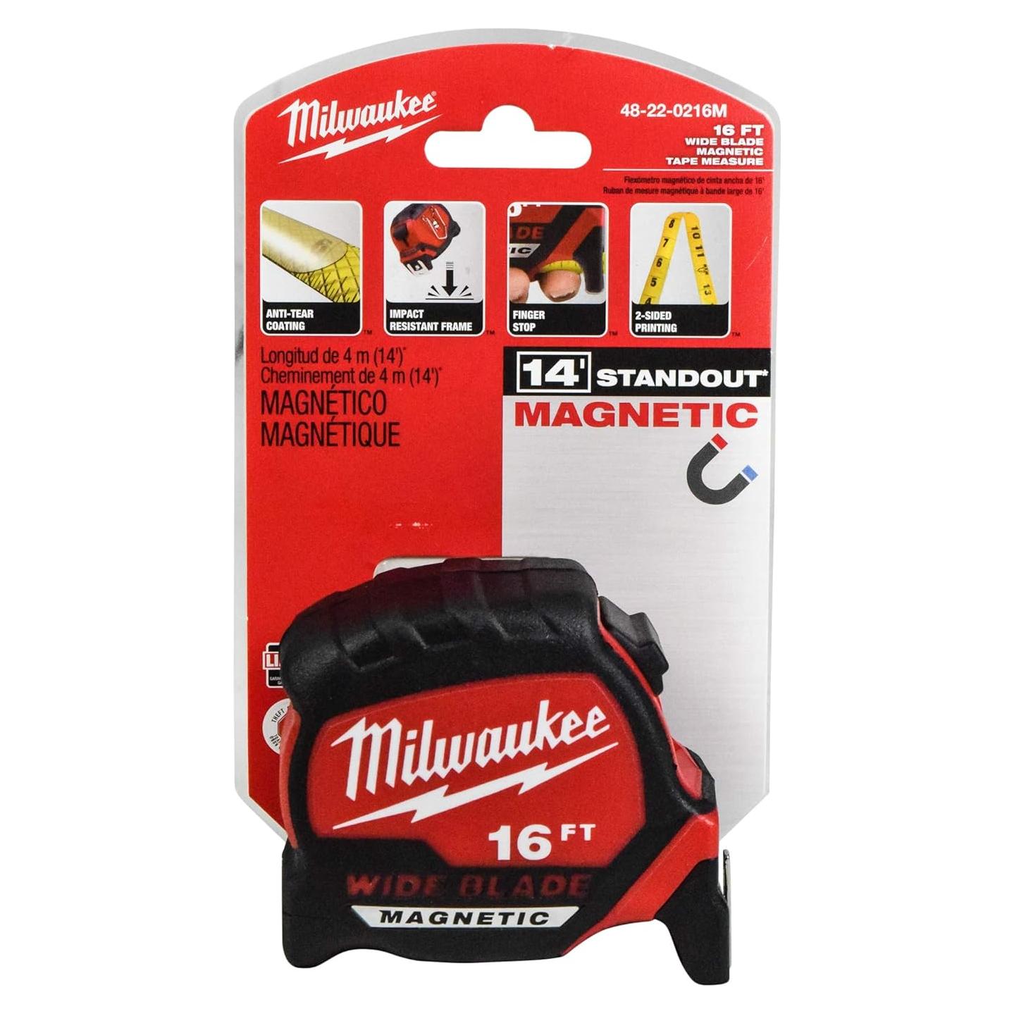 Cinta Métrica Magnética Milwaukee 4.88 m x 3.3 cm Resistente