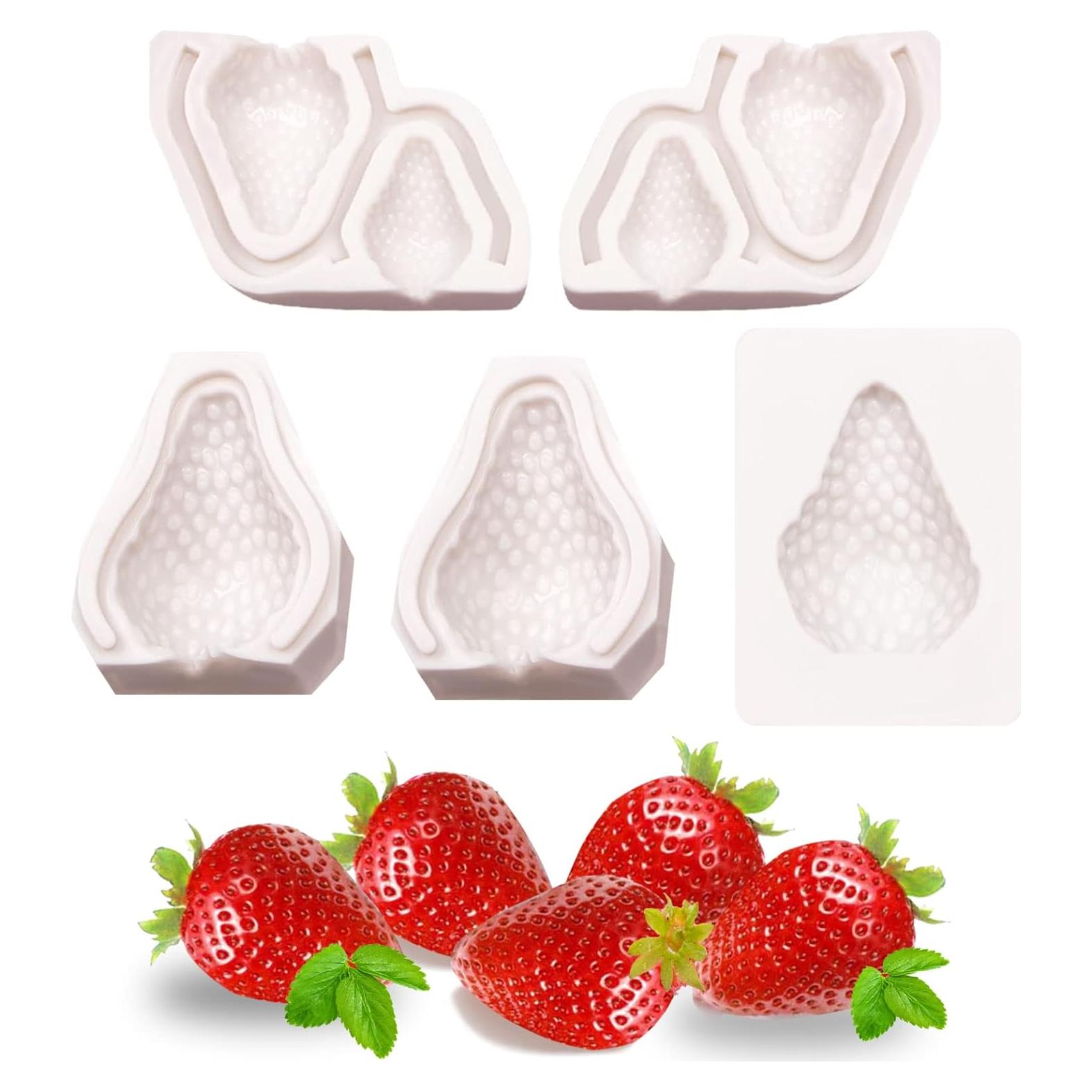 Moldes de Silicona 3D de Fresa YWZBOMOLDRM - 5 Pcs