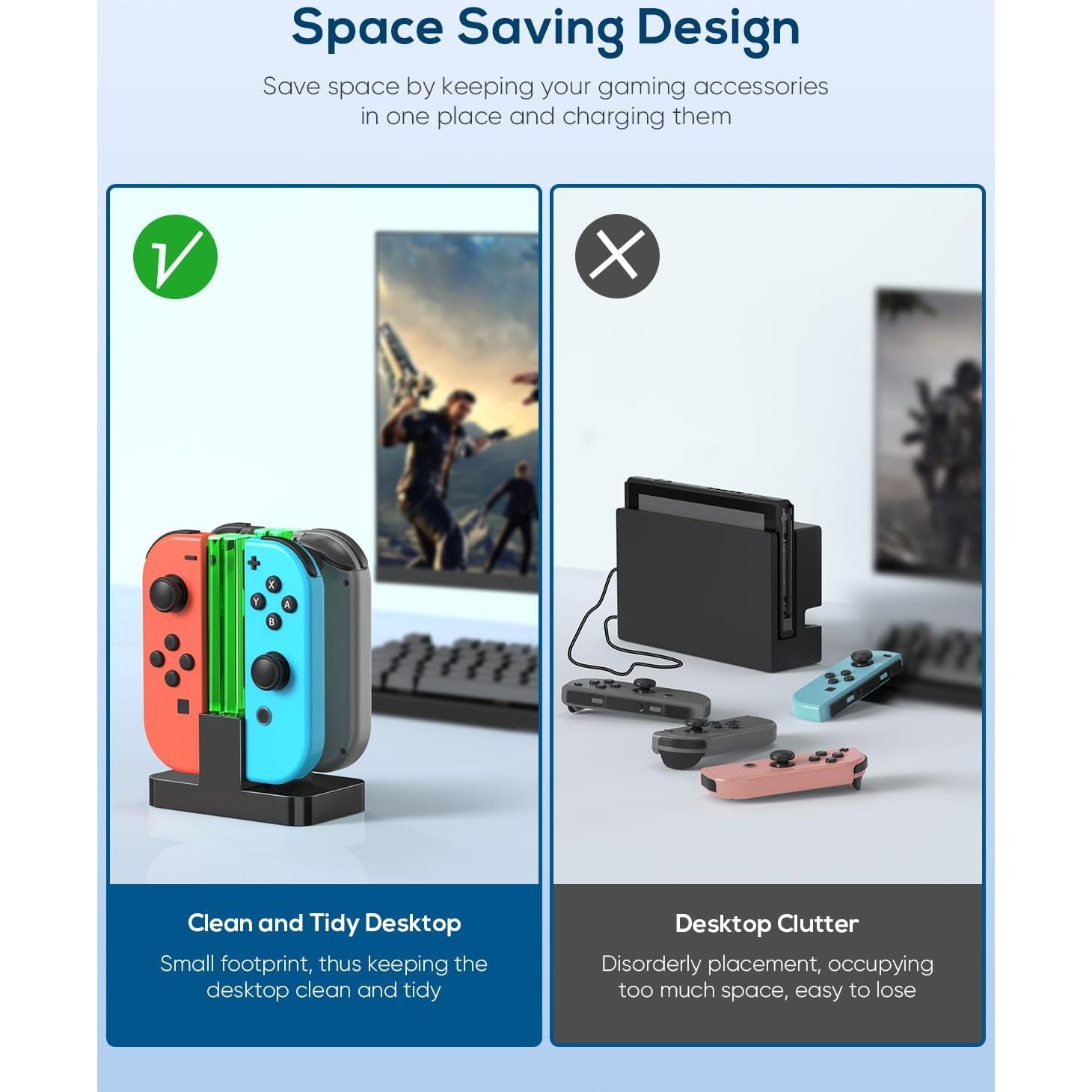 Base de Carga Fyoung para Switch OLED y Joy Cons - Negro