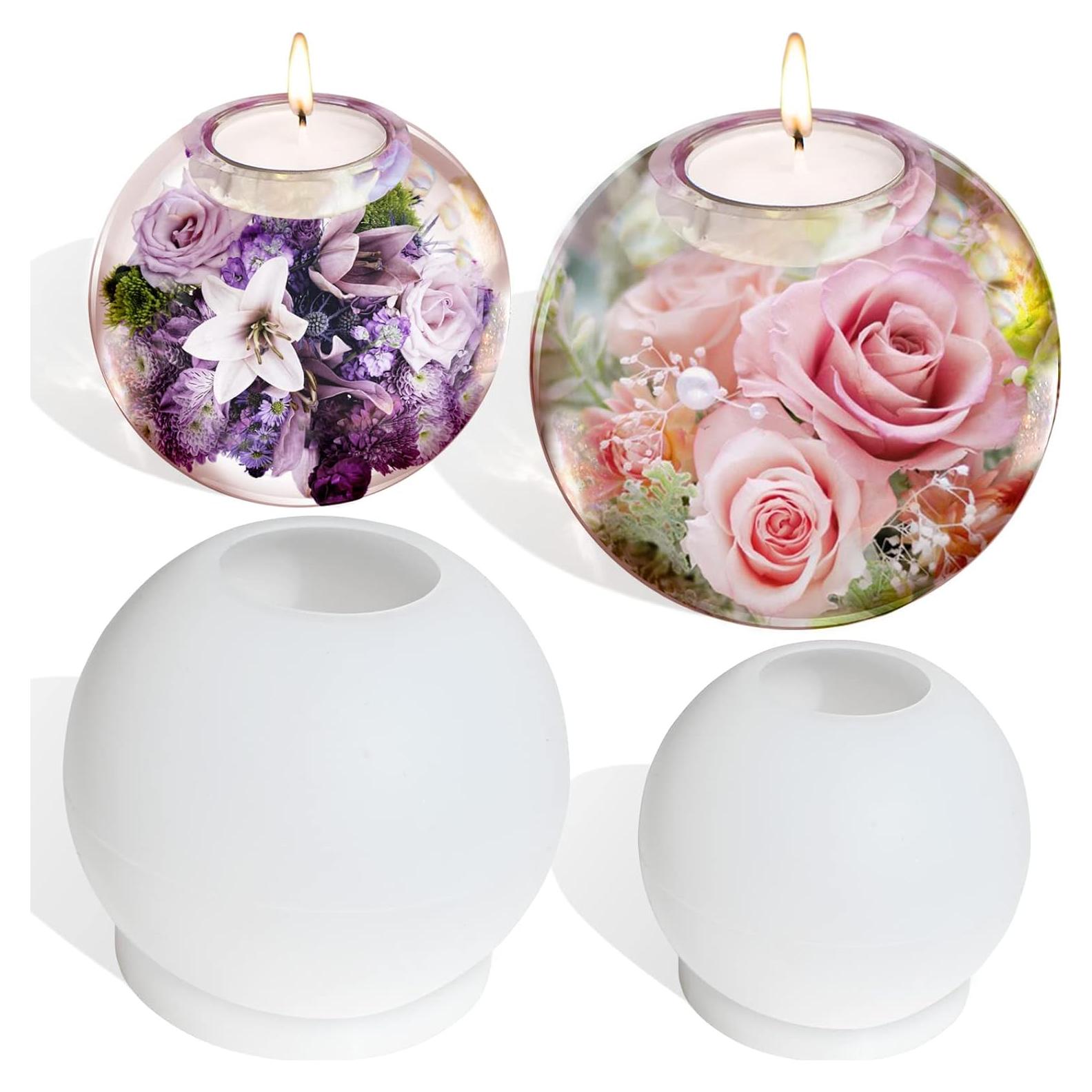 Moldes de Silicona para Soporte de Vela Actvty - 2 Pcs Esfera