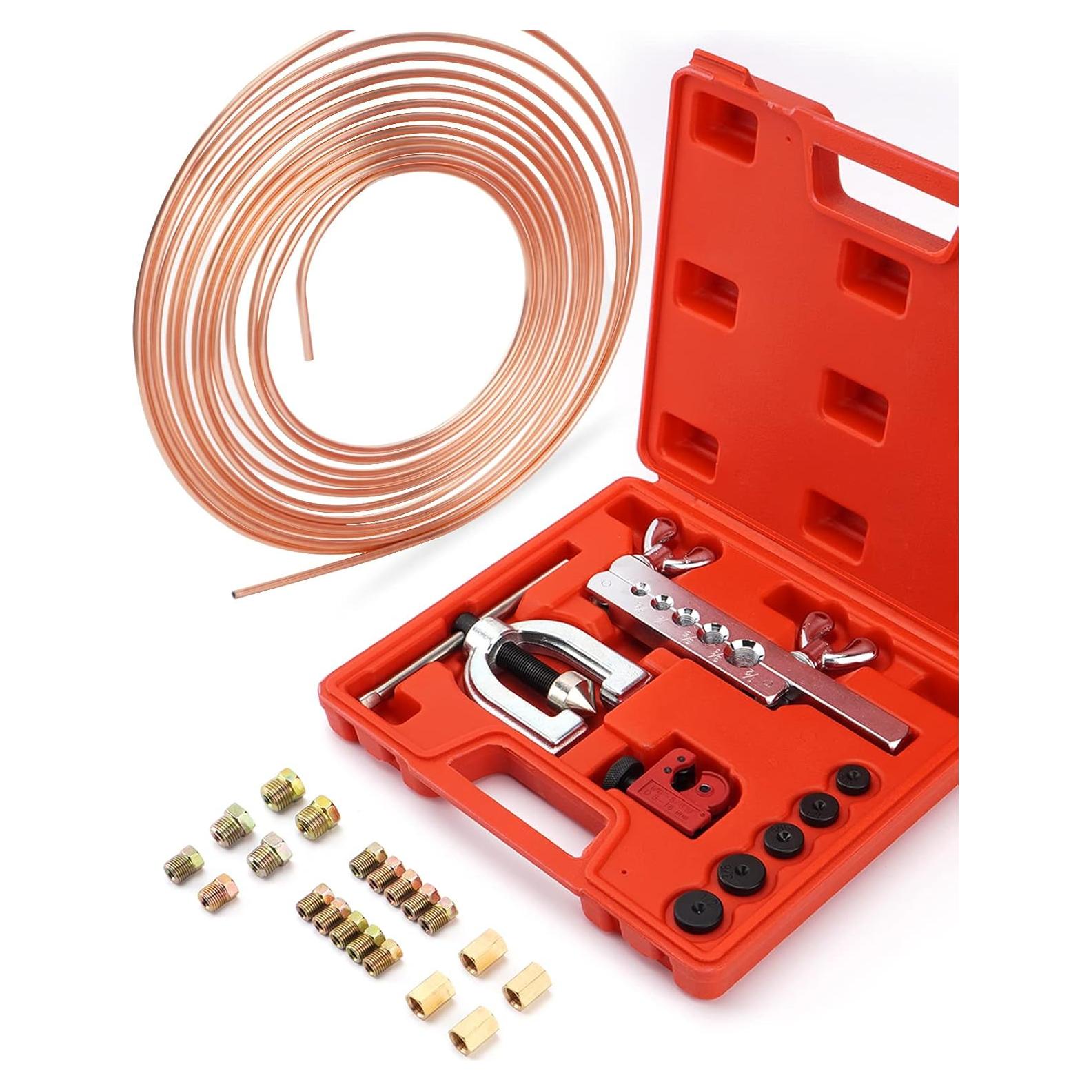 Kit de Línea de Freno Racewill 7.62m 3/16" Cobre + Herramientas