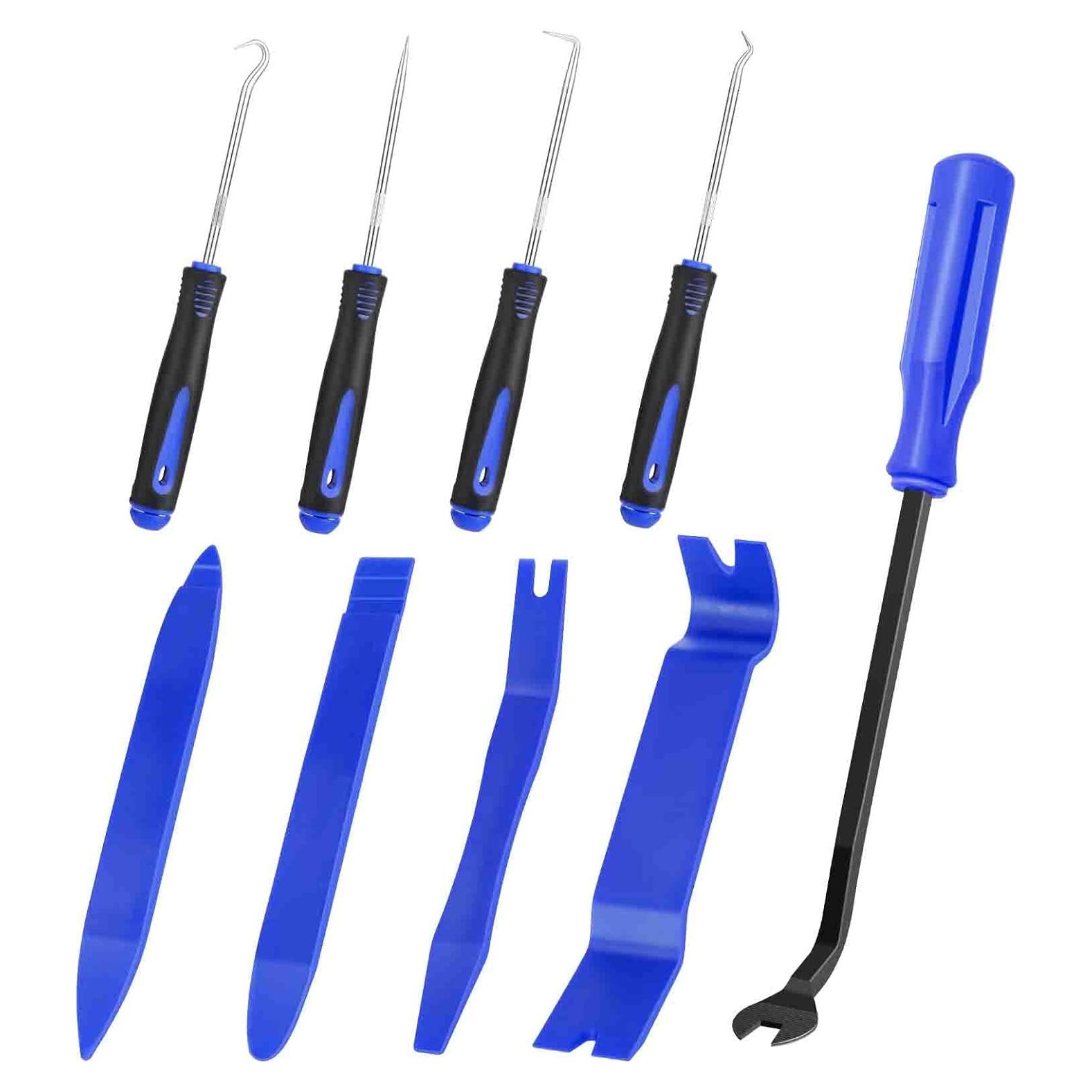 Juego de herramientas para quitar molduras GLK 9 piezas azul
