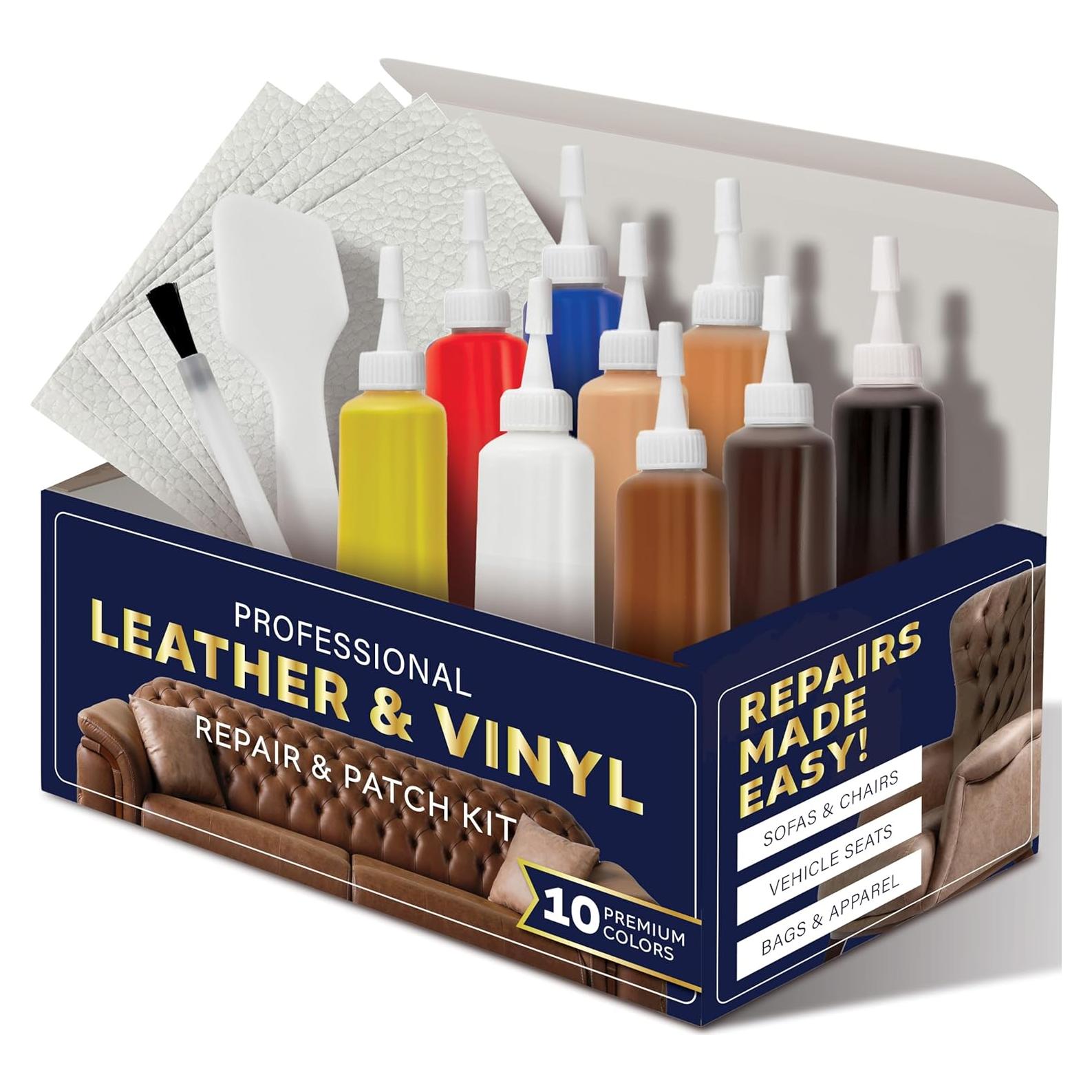 Kit de Reparación de Cuero y Vinilo Stock Your Home - 10 Tubos