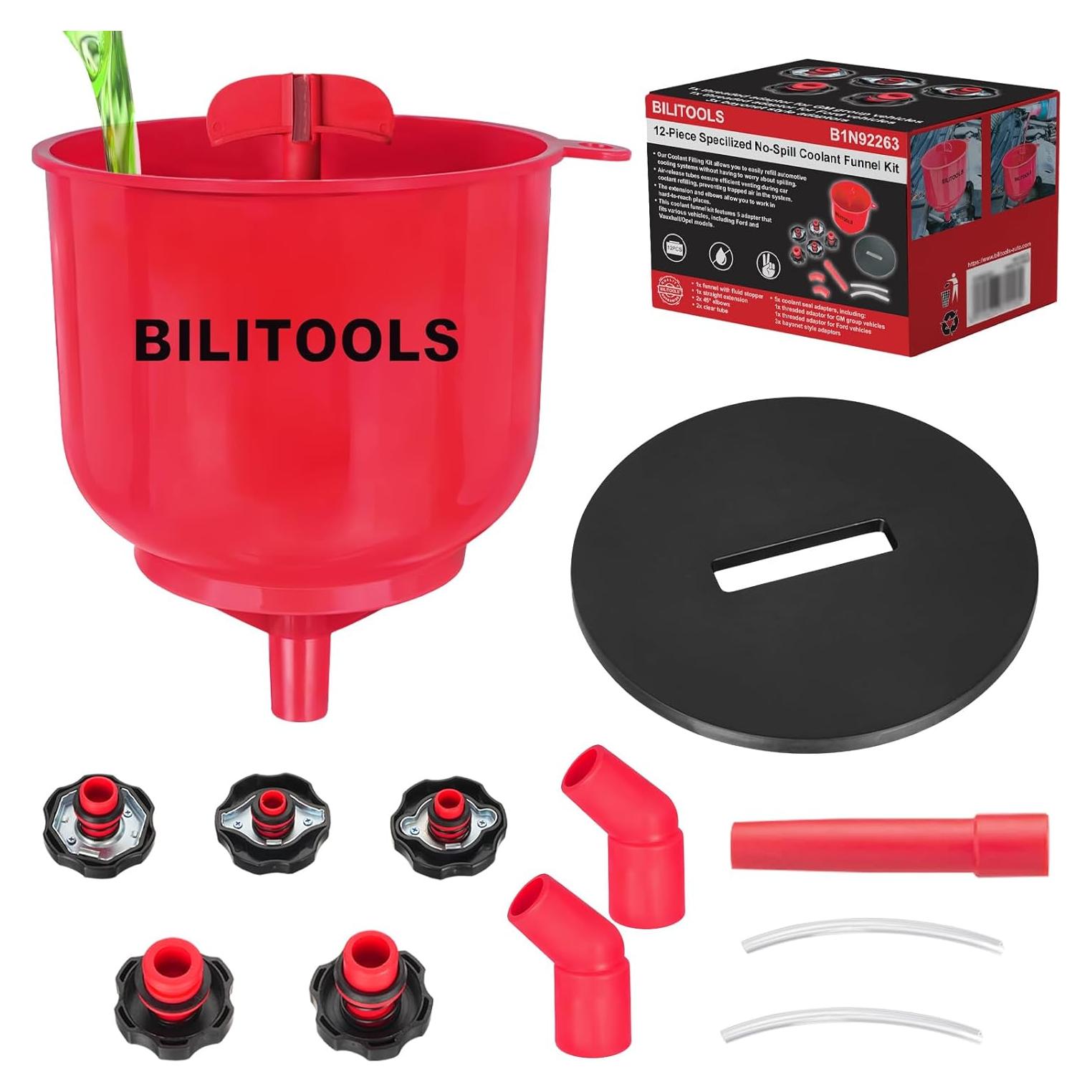 Kit de Embudo de Refrigerante BILITOOLS 12 Piezas Sin Derrames