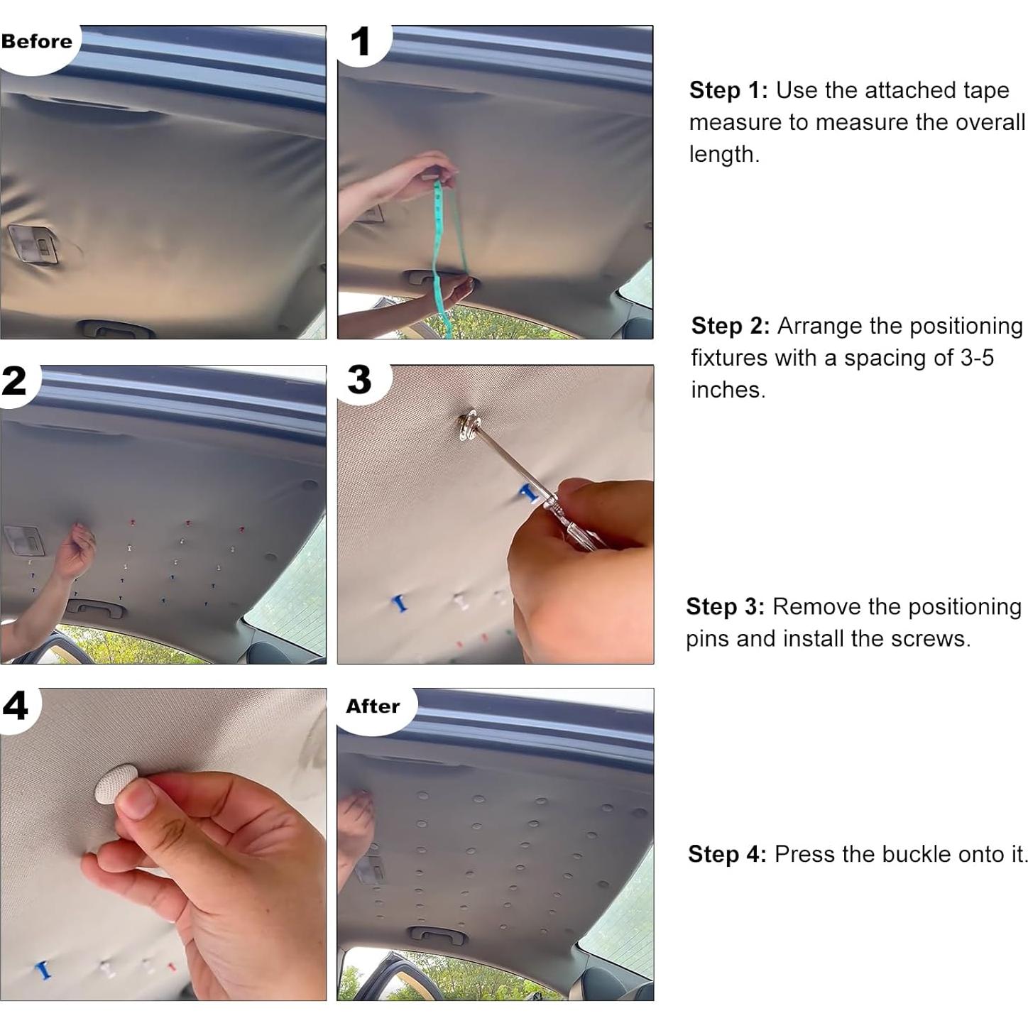 Kit de Reparación de Techo de Auto HighFree 60 Piezas Beige