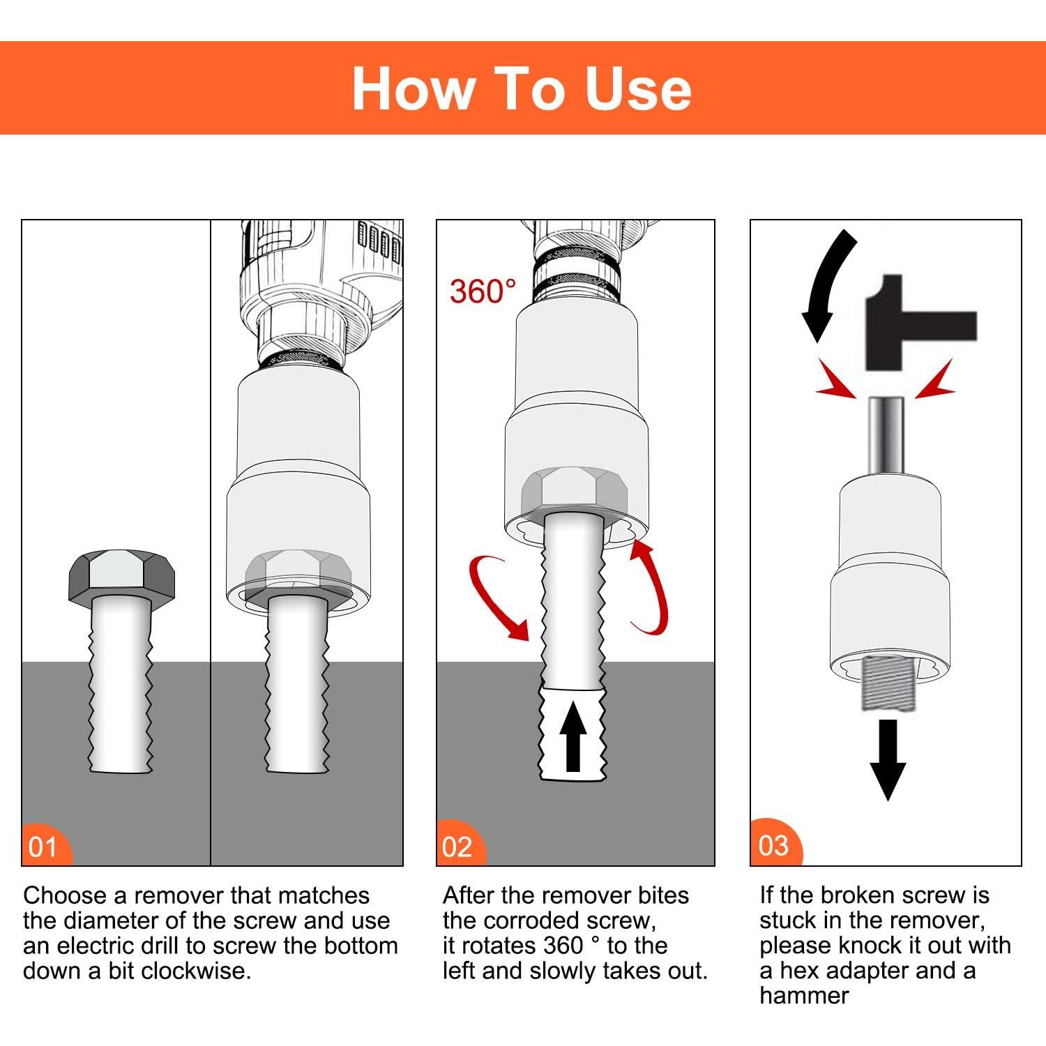 Kit de Extracción de Tuercas THINKWORK 5 Piezas 1/2"