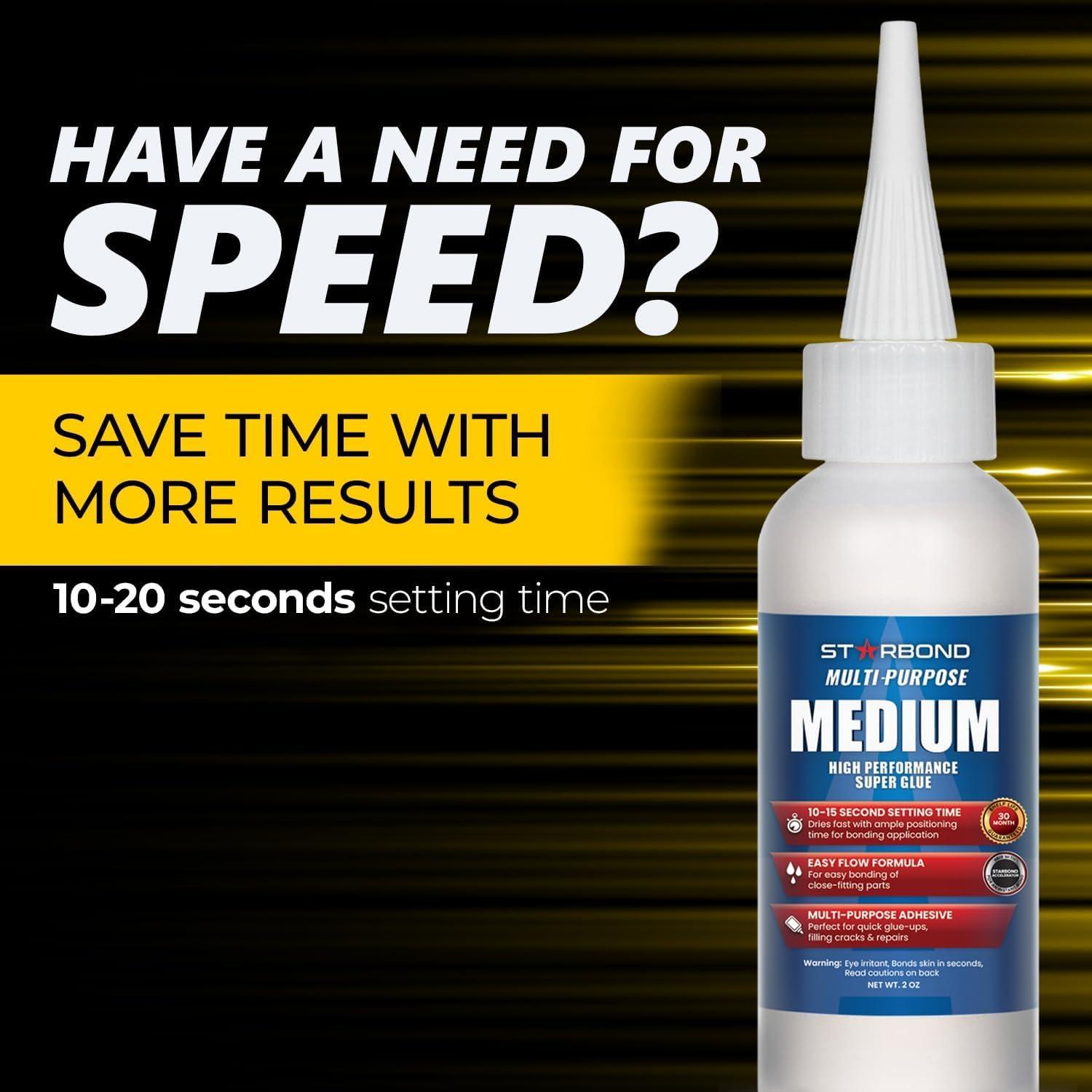 Starbond Pegamento CA Mediano 56.7 g - Adhesivo Rápido y Fuerte