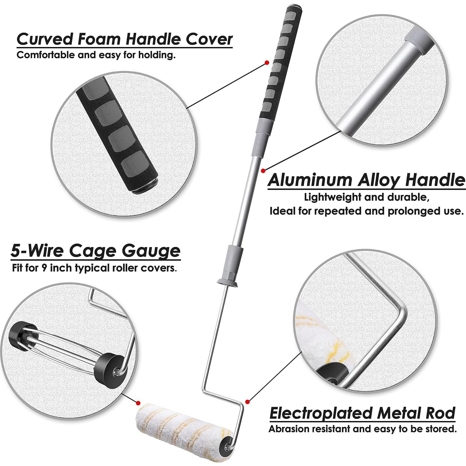 Kit de rodillos de pintura ajustable PinStone 6 piezas 9"