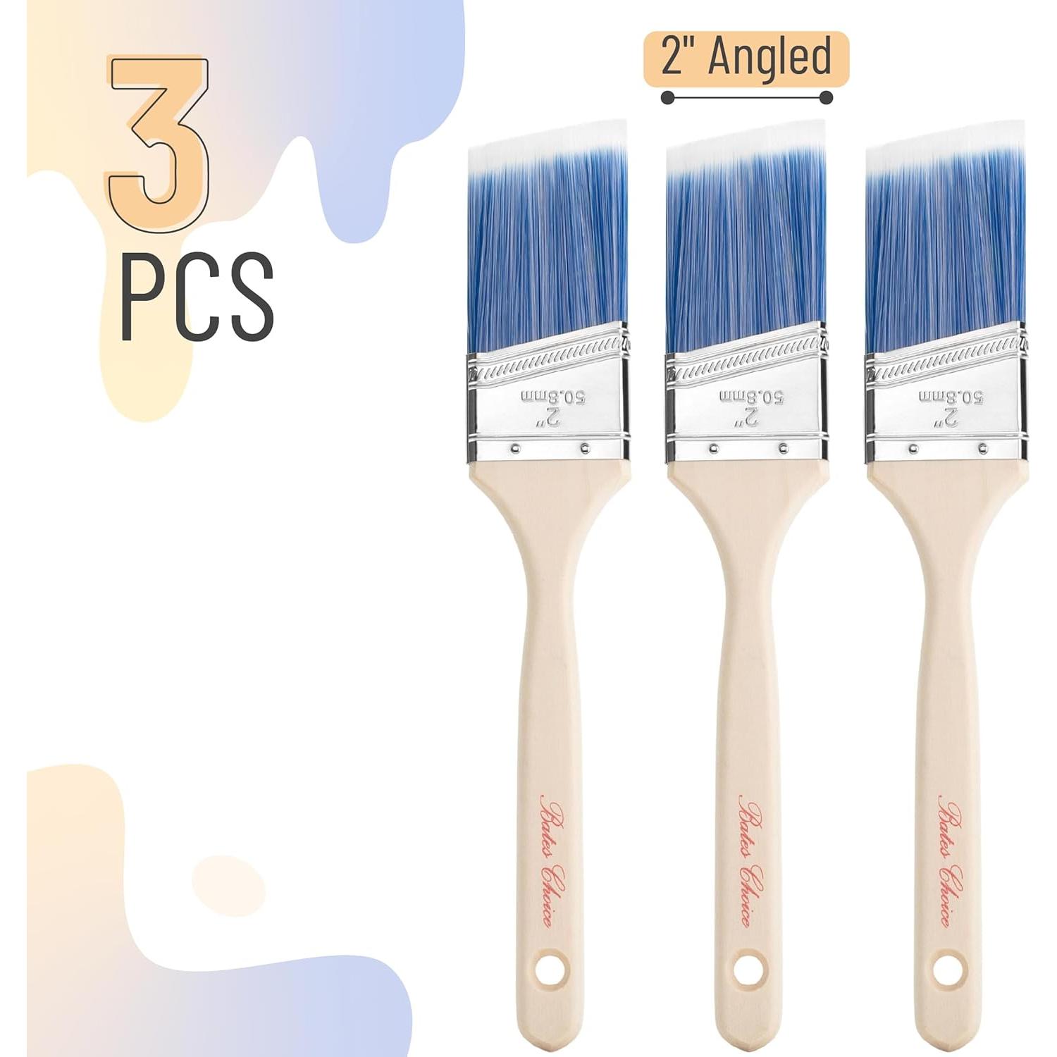 Pinceles en Ángulo Bates Choice 5.08 cm - Paquete de 3