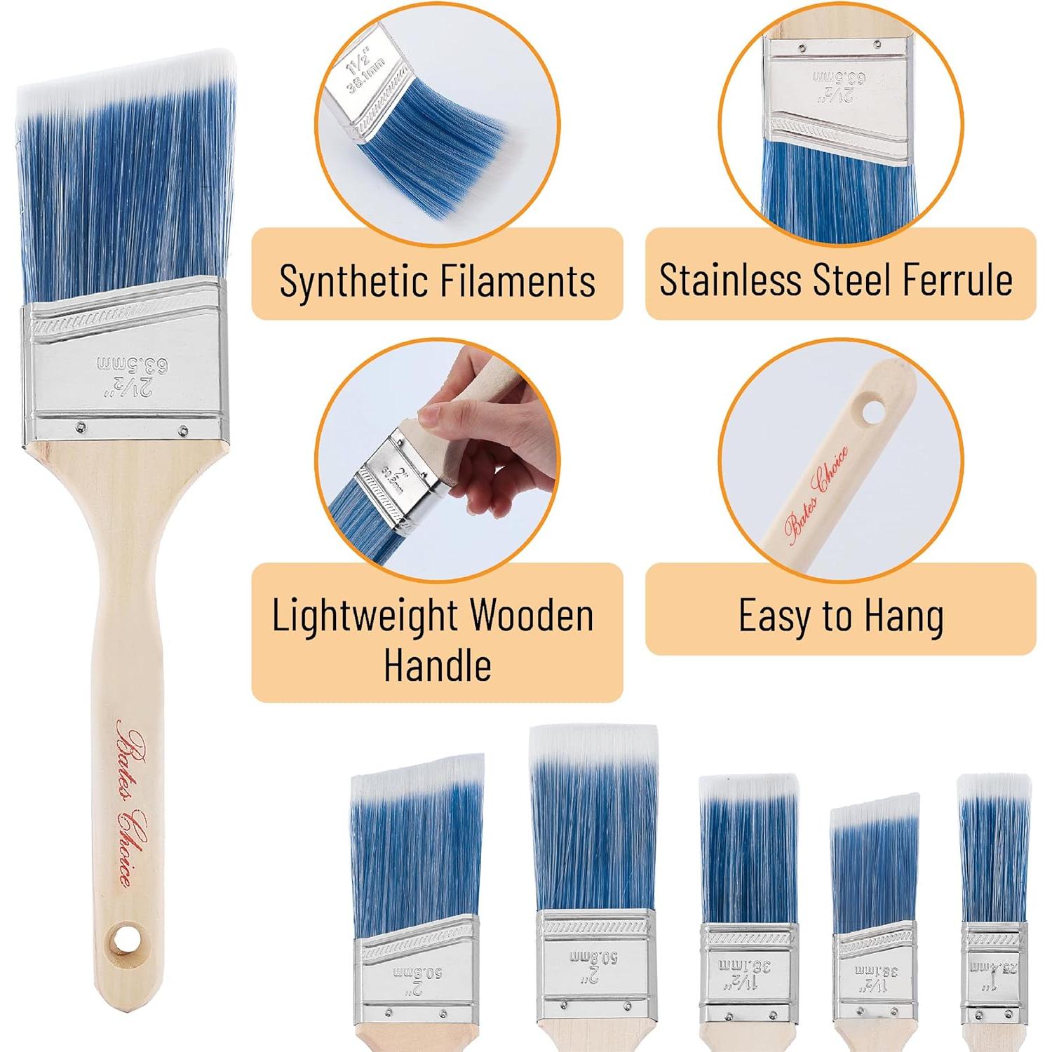 Pinceles en Ángulo Bates Choice 5.08 cm - Paquete de 3