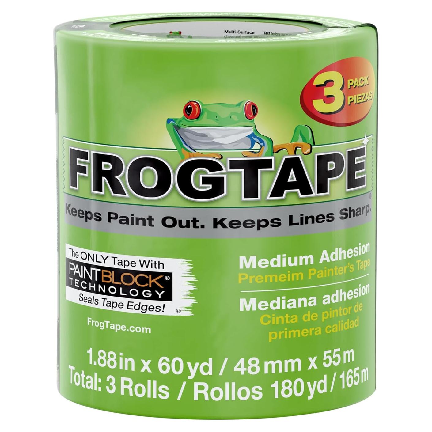 Cinta de Pintor FrogTape 3 Rollos 5 cm x 54.86 m PaintBlock