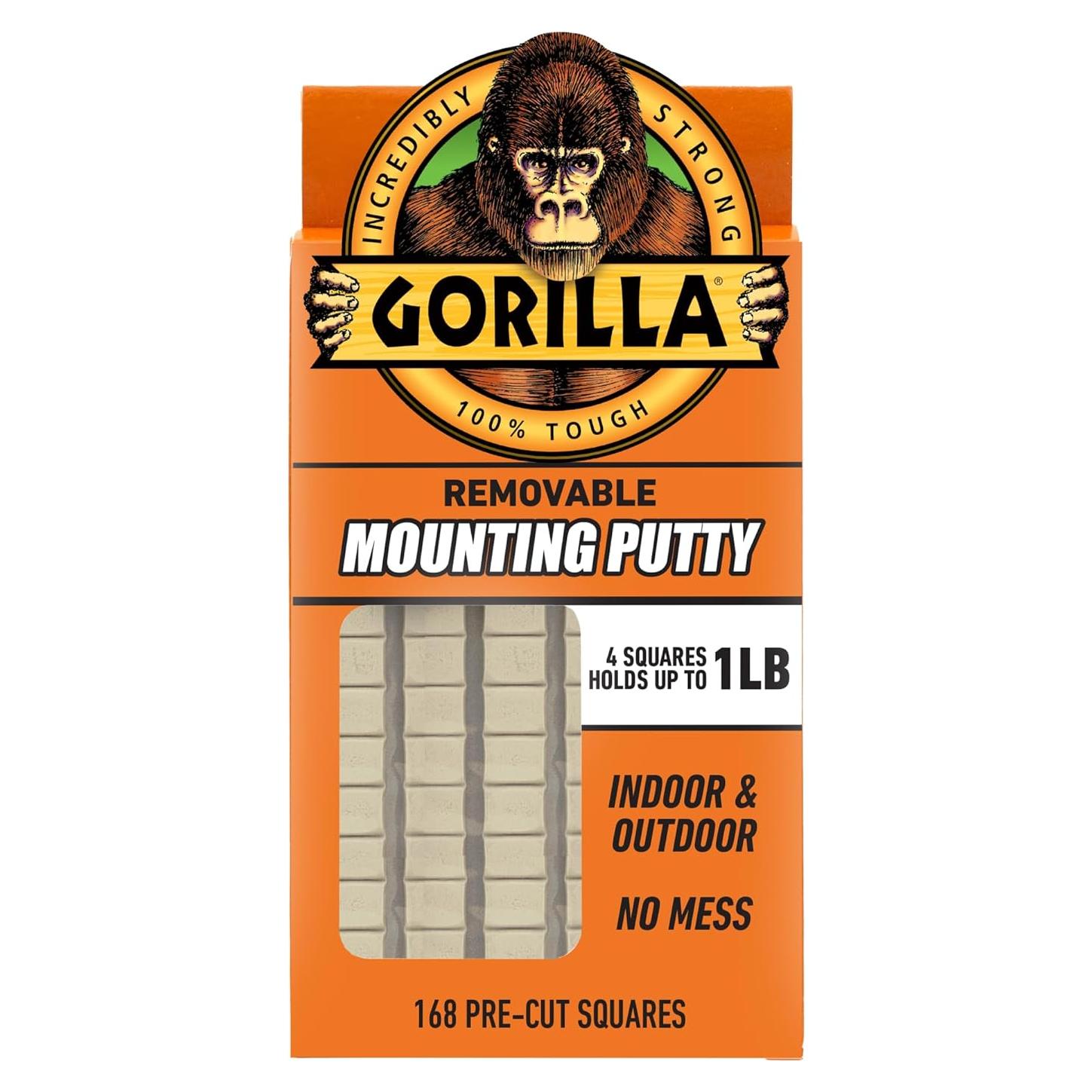 Masilla de Montaje Gorilla 1 Paquete 168 Cuadrados No Tóxica