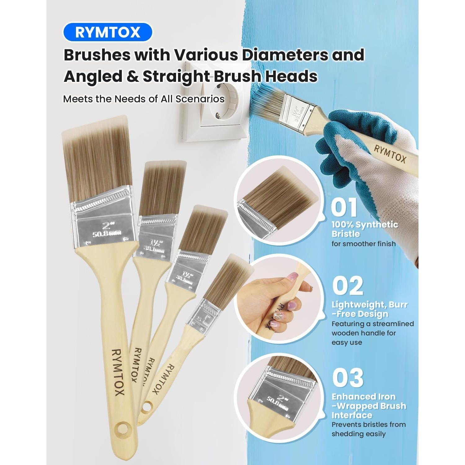 Kit de Rodillos de Pintura RYMTOX 33 Piezas con Extensión 0.61-1.22 m