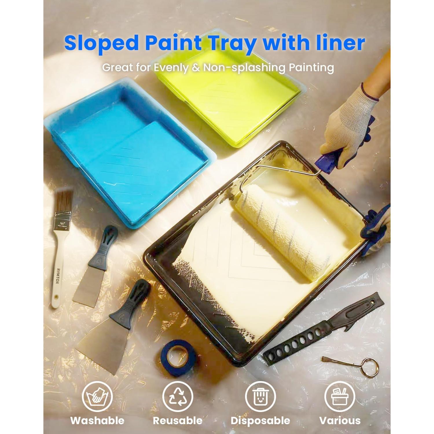 Kit de Rodillos de Pintura RYMTOX 33 Piezas con Extensión 0.61-1.22 m