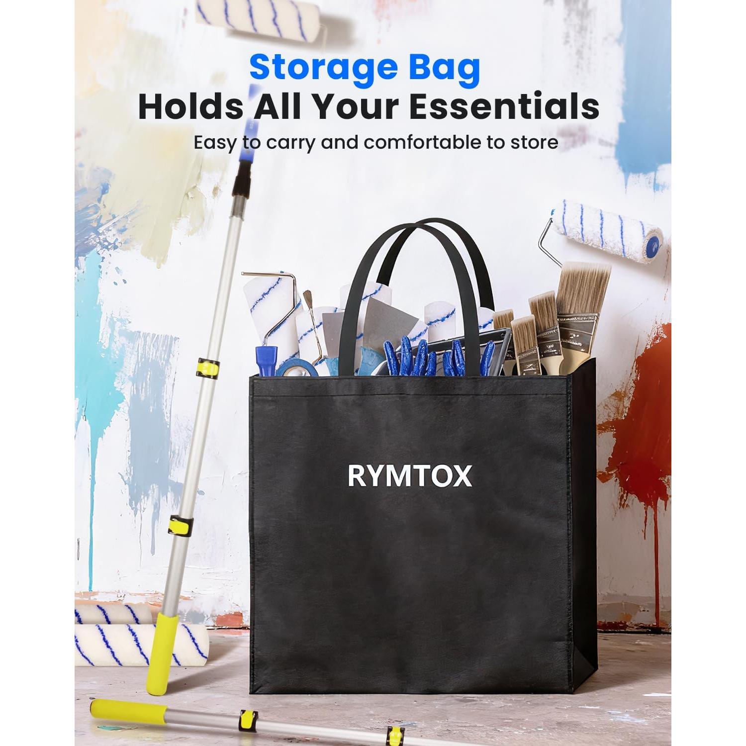 Kit de Rodillos de Pintura RYMTOX 33 Piezas con Extensión 0.61-1.22 m