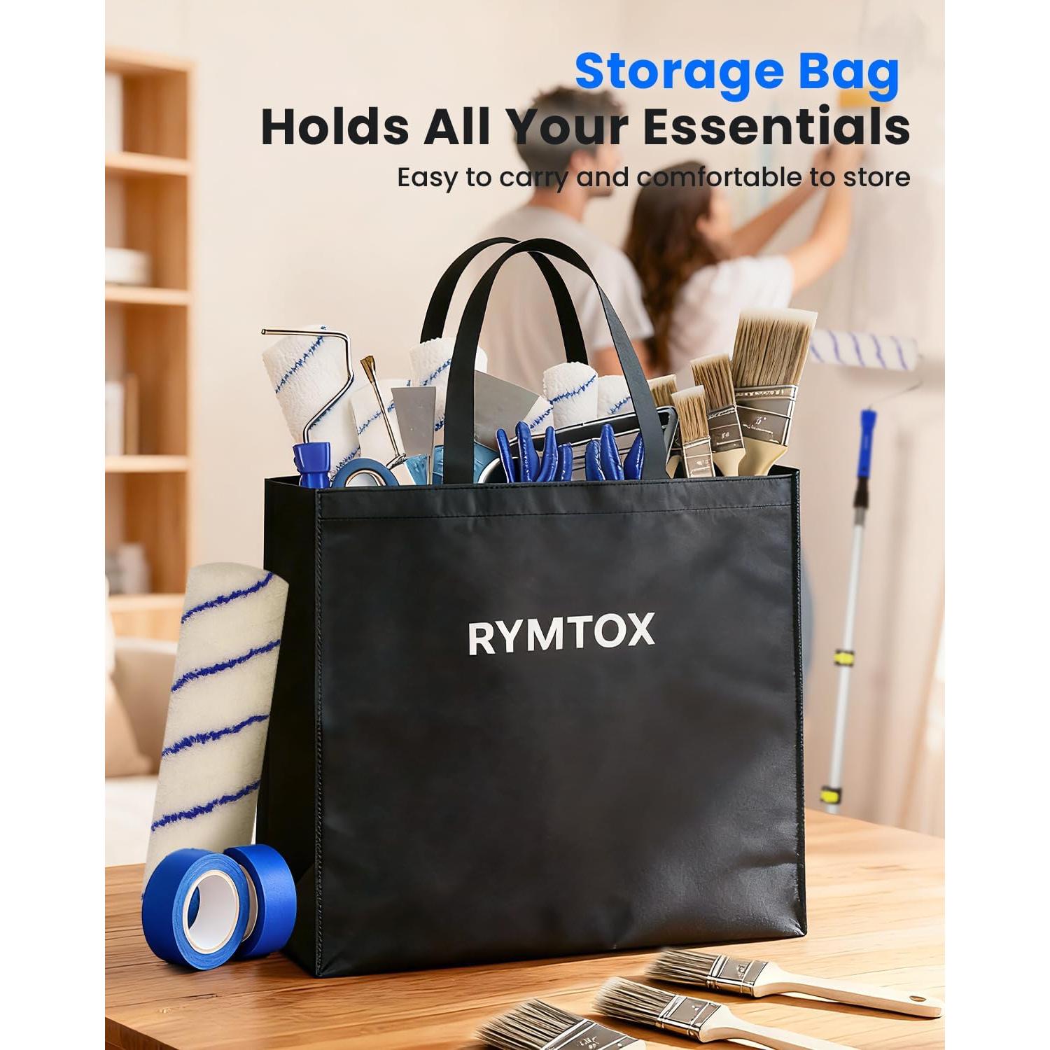 Kit de Rodillos de Pintura RYMTOX 33 Piezas con Extensión 0.61-1.22 m