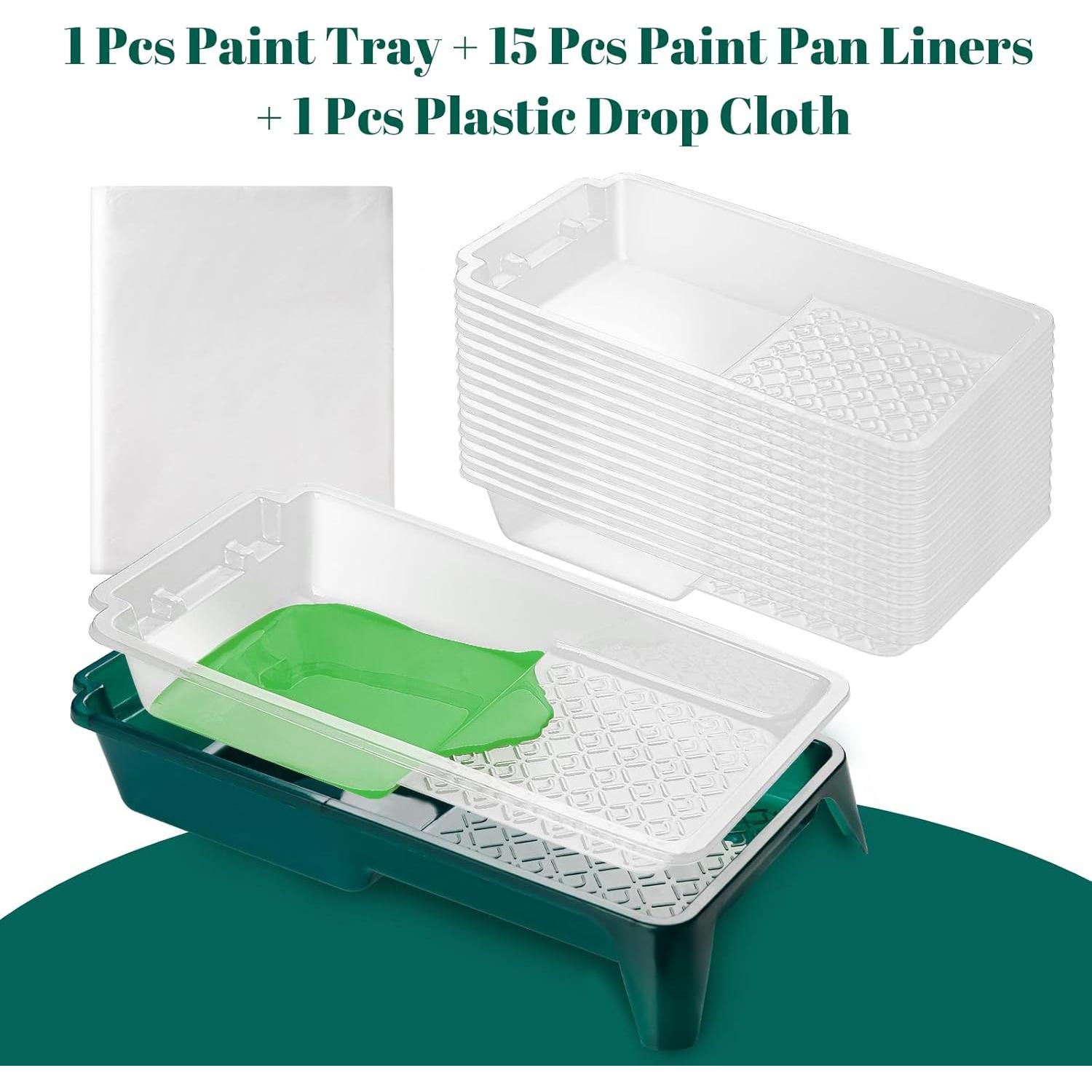 Juego de Bandejas de Pintura YiBaiBrush 4" con 15 Forros