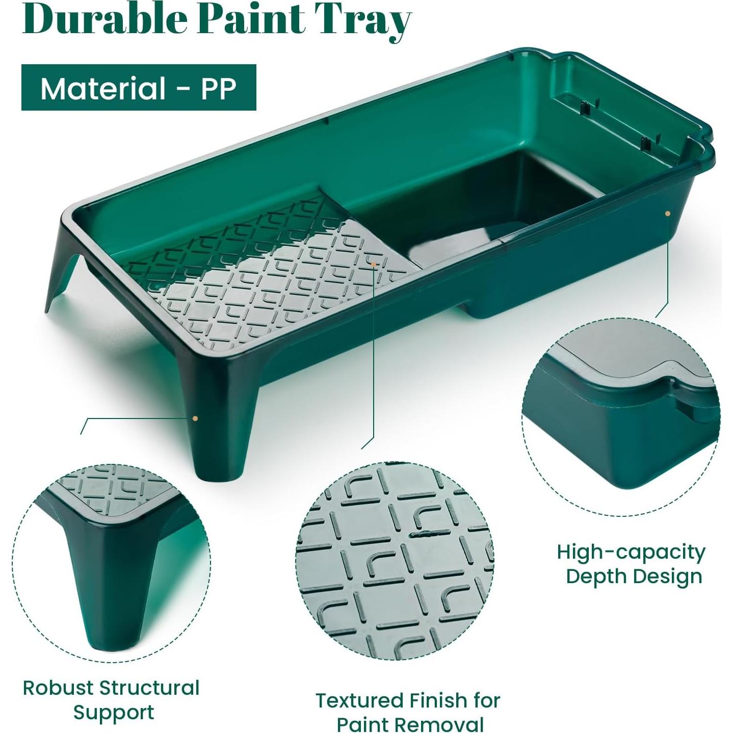 Juego de Bandejas de Pintura YiBaiBrush 4" con 15 Forros