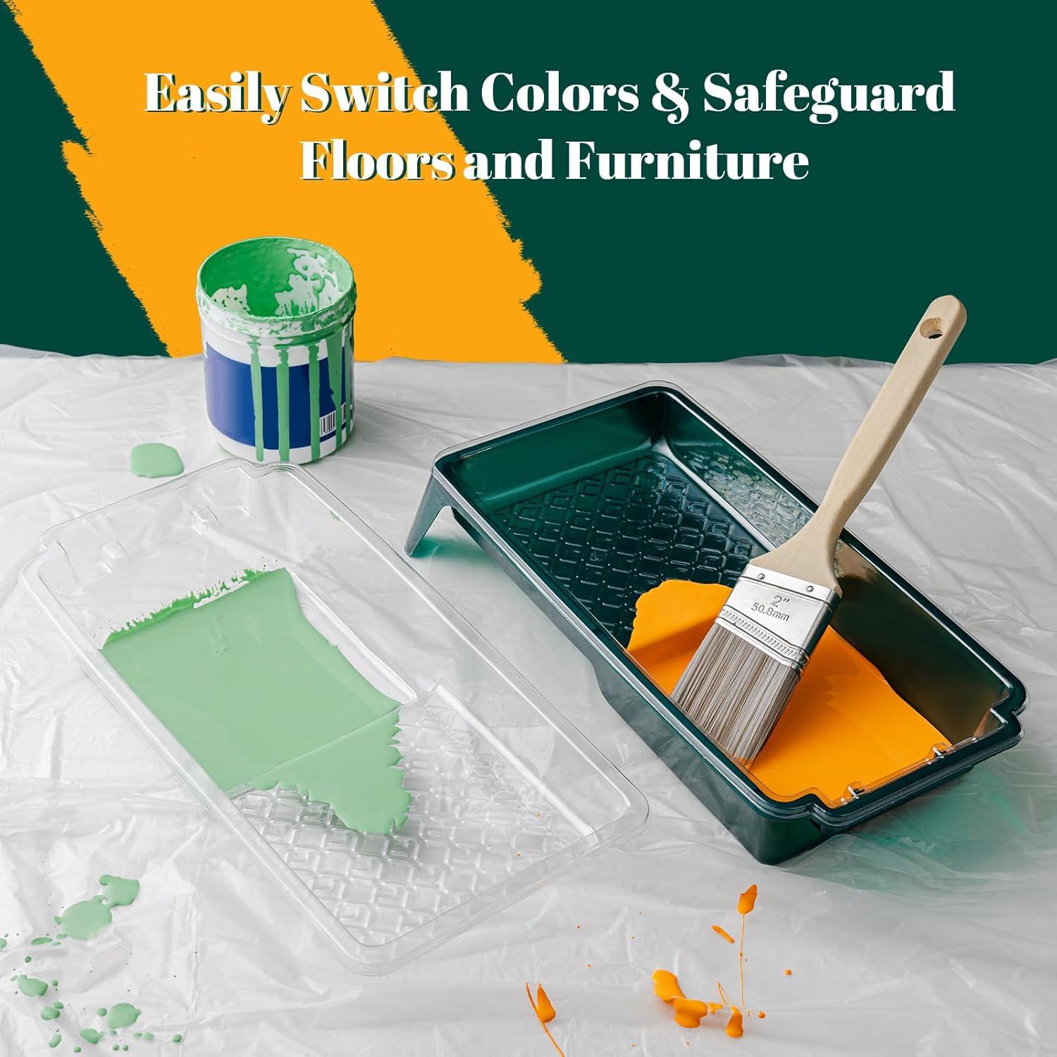 Juego de Bandejas de Pintura YiBaiBrush 4" con 15 Forros