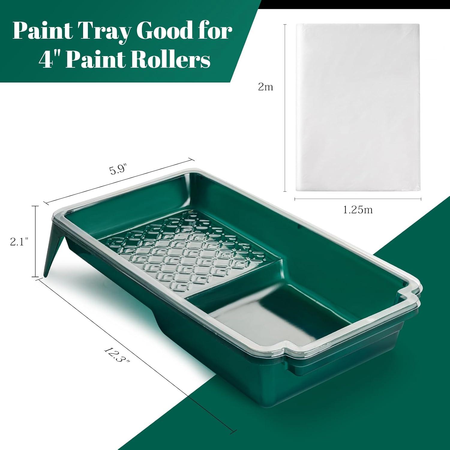 Juego de Bandejas de Pintura YiBaiBrush 4" con 15 Forros