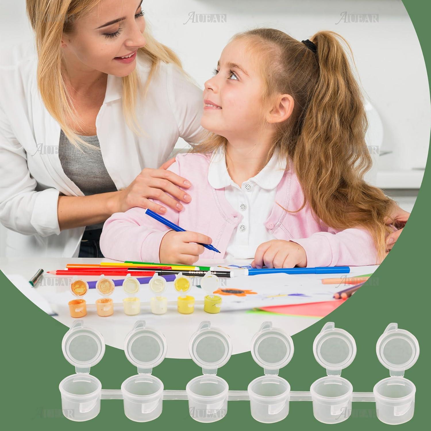 AUEAR 60 Tarros de Pintura Vacíos 3ml con Tapa Plástico