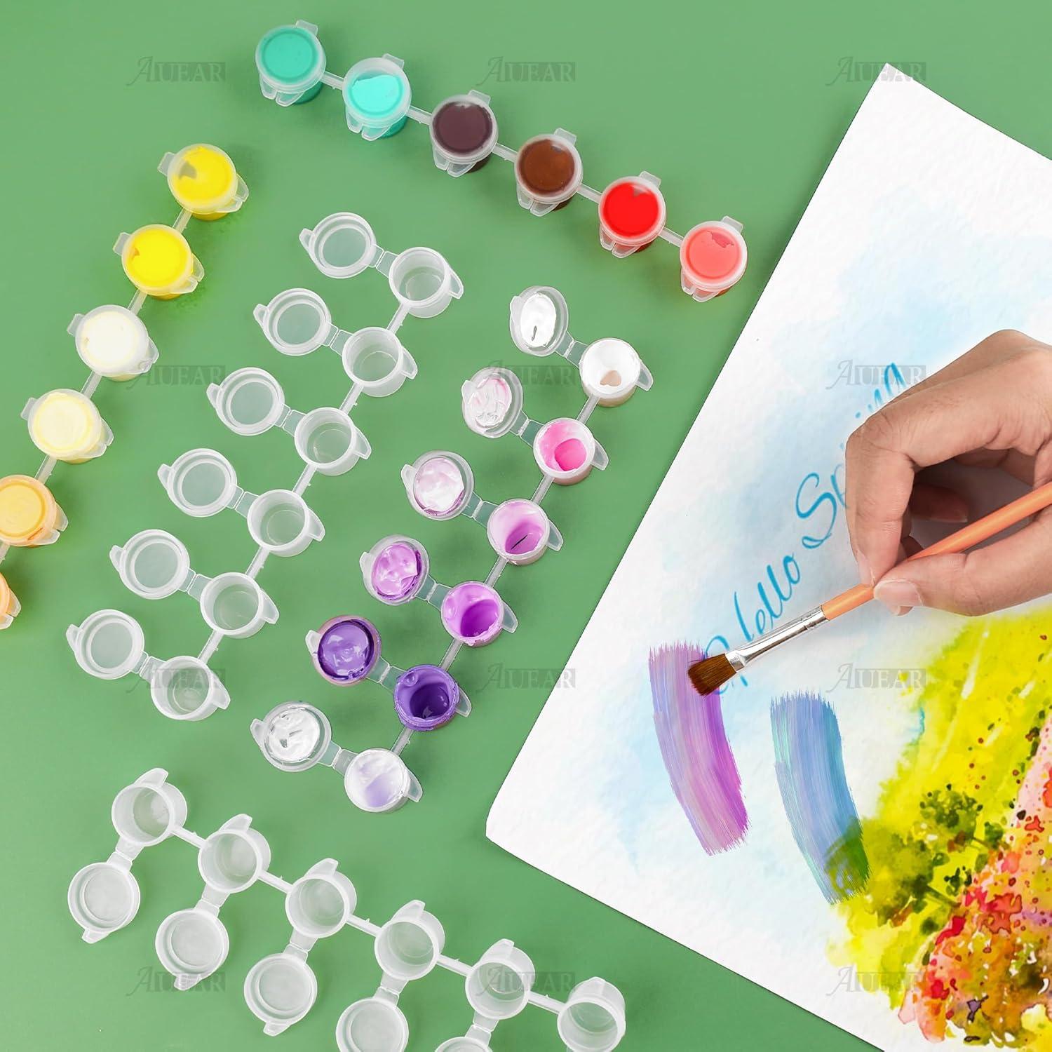 AUEAR 60 Tarros de Pintura Vacíos 3ml con Tapa Plástico