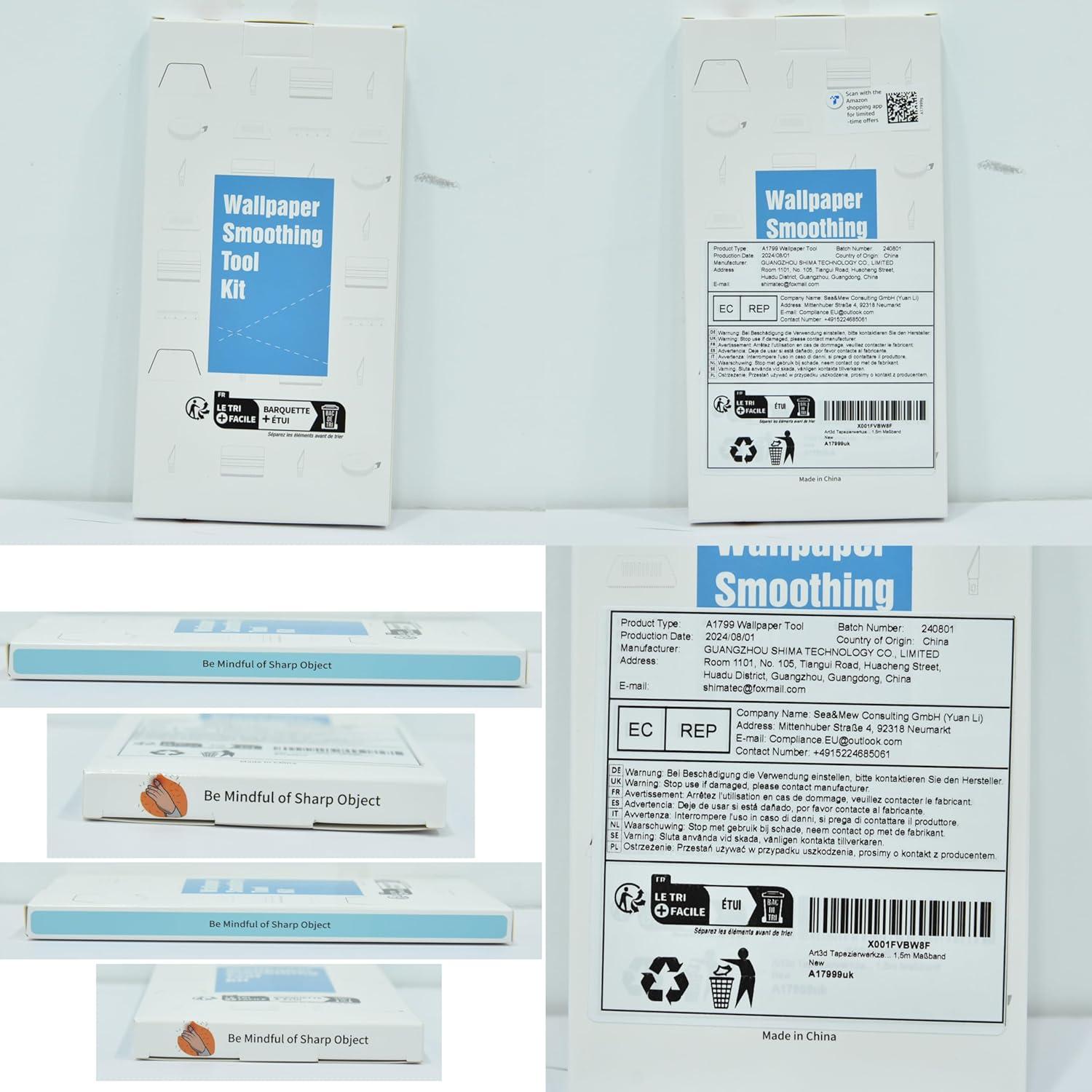 Kit de Herramientas para Alisar Papel Tapiz Art3d - 3 Piezas